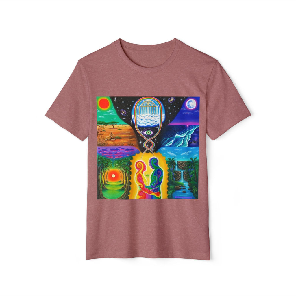 Cosmic Vibes Unisex Recycled Organic T-Shirt | Comfortable Art Tee, Eco-Friendly Fashion, Gift for Nature Lovers, Spiritual Style