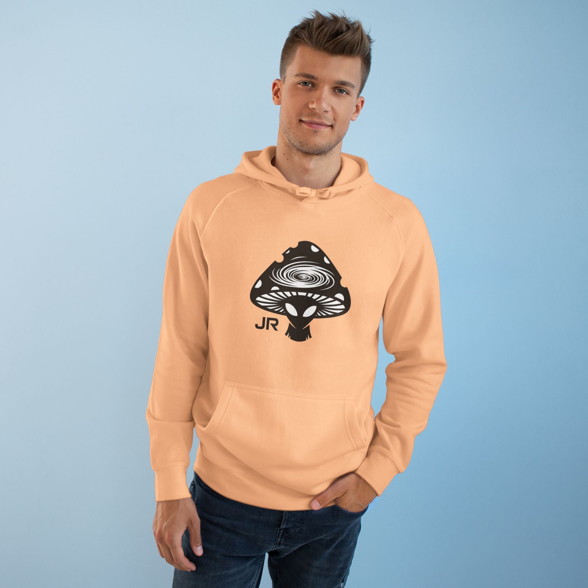 Cosmic Mushroom Unisex Hoodie, Planetary Vibes Sweatshirt, Psychedelic Gift for Nature Lovers, Unique Apparel for Festivals