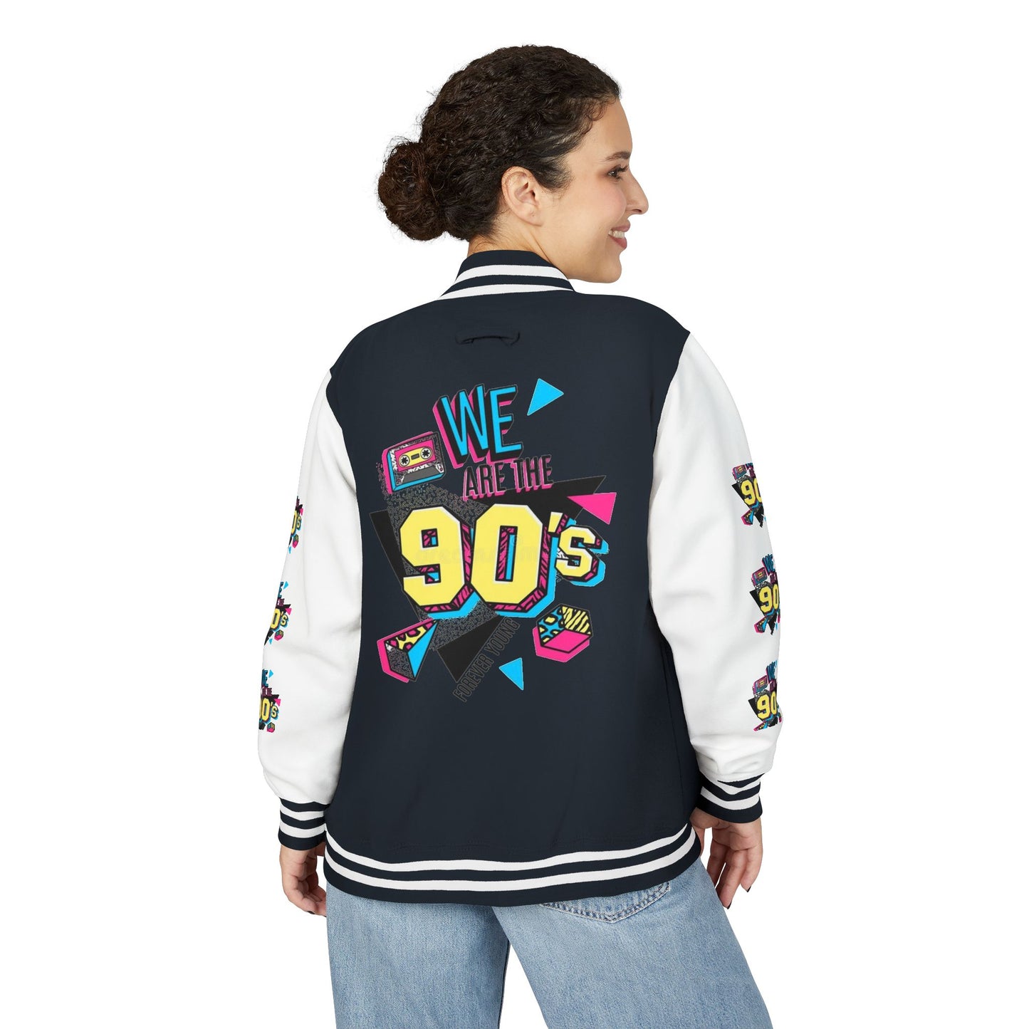 90's Nostalgia Unisex Letterman Jacket - Vintage Style, Retro Apparel, Gift for Him/Her, 90's Themed Party, Unisex Fashion