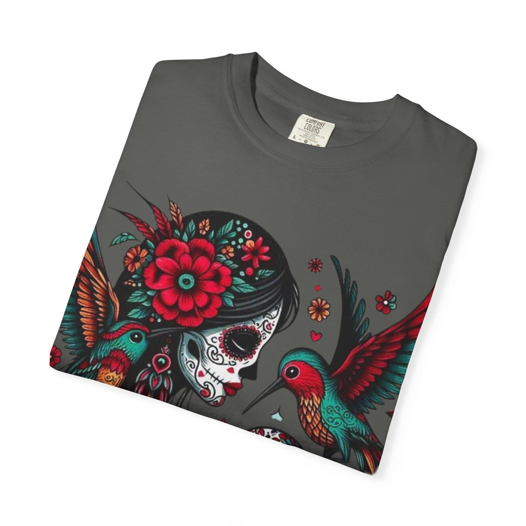 Sugar Skull Floral Unisex T-Shirt - Vibrant Day of the Dead Design