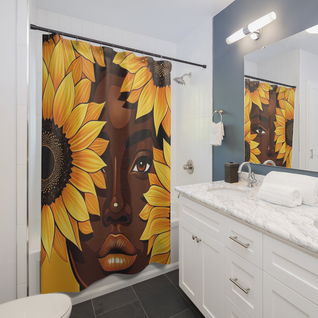 Vibrant Sunflower Shower Curtain, Floral Bathroom Decor, Nature-Inspired Gift, Boho Home Accent, Summer Vibes, Eco-Friendly Design