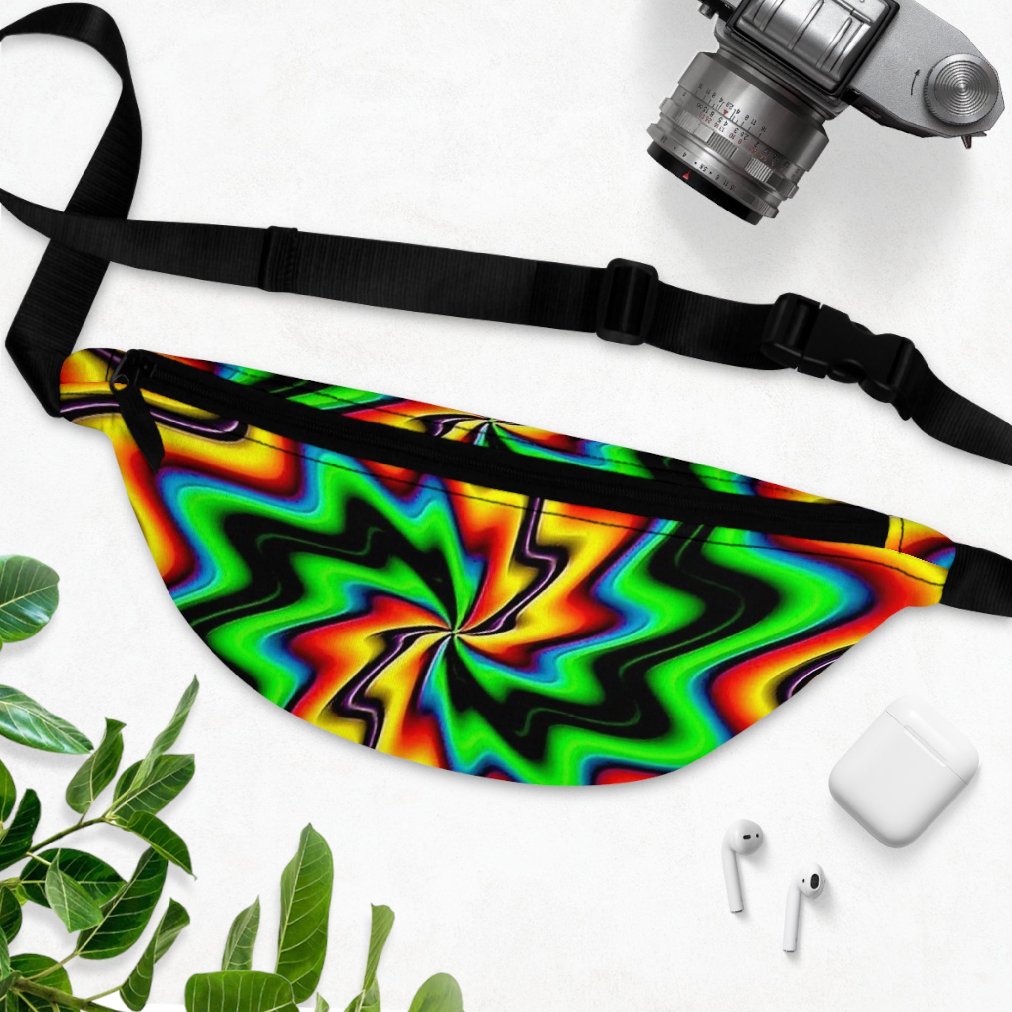 Vibrant Psychedelic Fanny Pack - Festival Essential, Colorful Waist Bag, Trendy Accessory for Travel, Outdoor, Concerts, Unique Gift