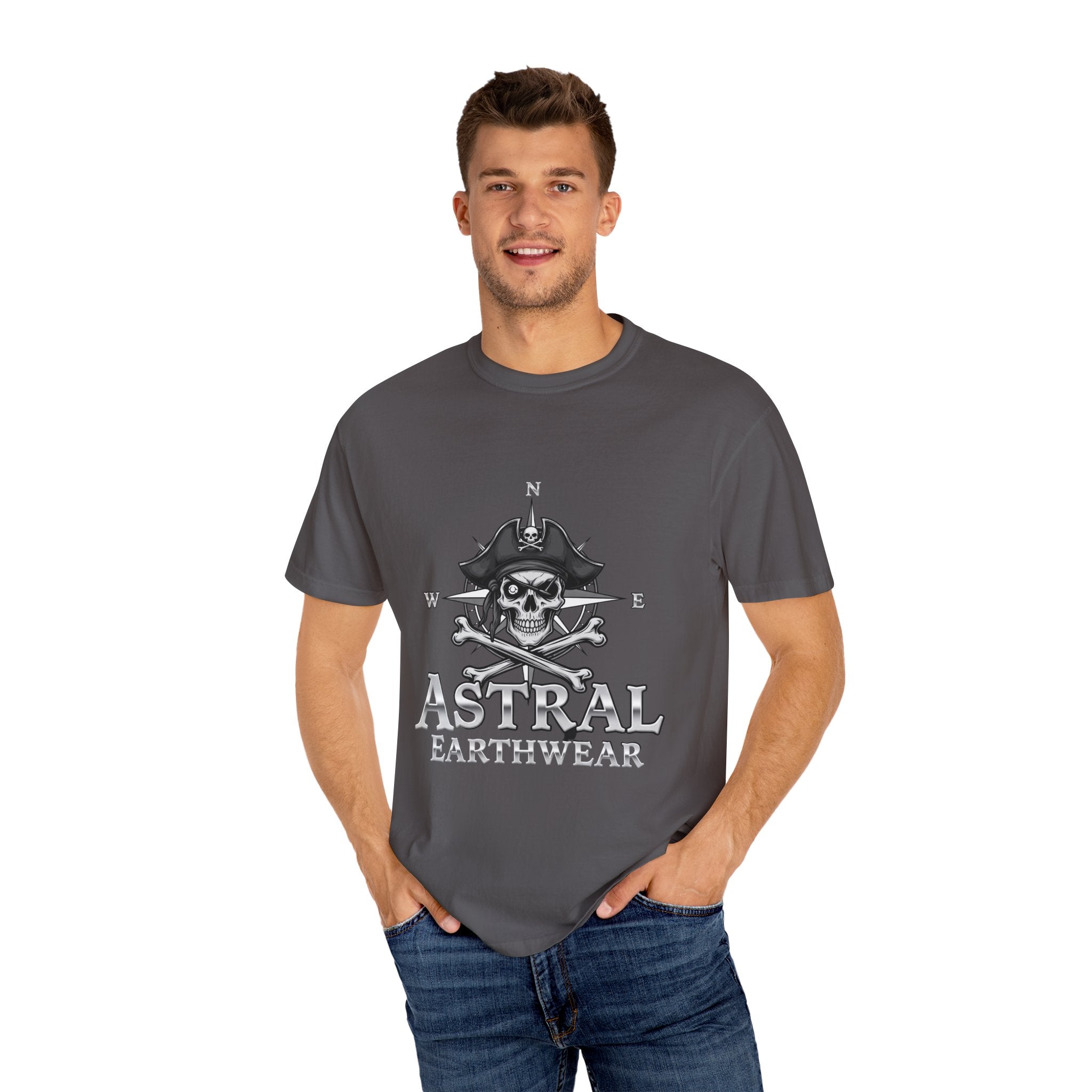 Astral Pirate Garment-Dyed T-shirt | Casual Crew Neck Tee, Pirate Apparel, Graphic Tee, Unisex T-shirt, Gift for Adventurers