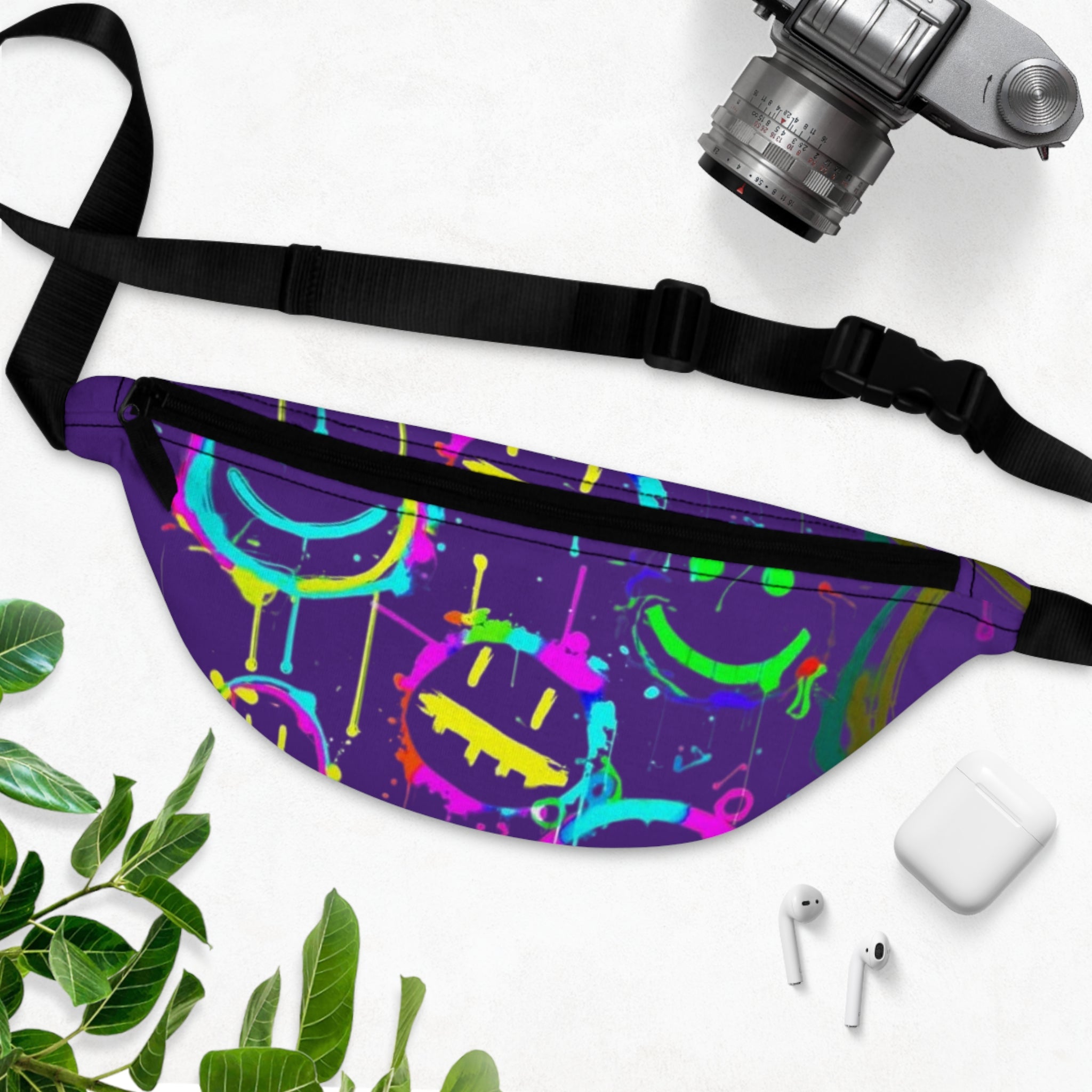 Vibrant Graphic Fanny Pack, Colorful Waist Bag for Festivals, Travel Accessory, Casual Outing, Hands-Free Style