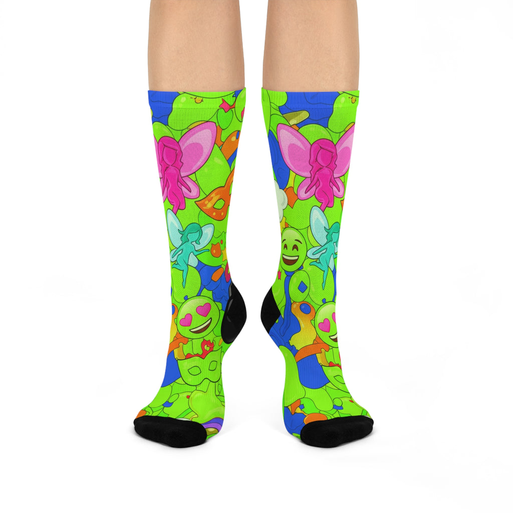 Vibrant Cushioned Crew Socks for Fun Loving Spirits | Funky Gift, Colorful Fashion, Everyday Wear, Quirky Style, Playful Accessories
