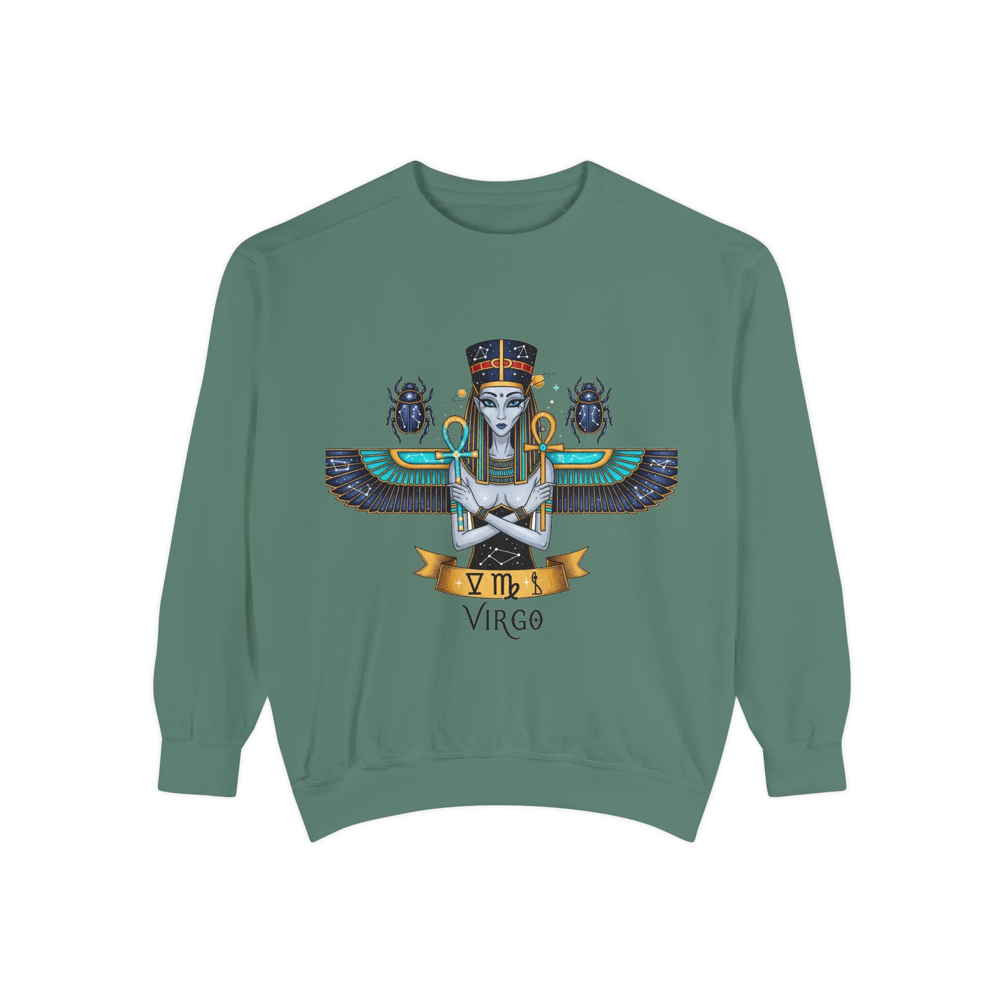 Virgo Goddess Sweatshirt | Unisex Garment-Dyed Hoodie for Astrology Lovers, Cozy Fall Wear, Birthday Gift, Spiritual Apparel