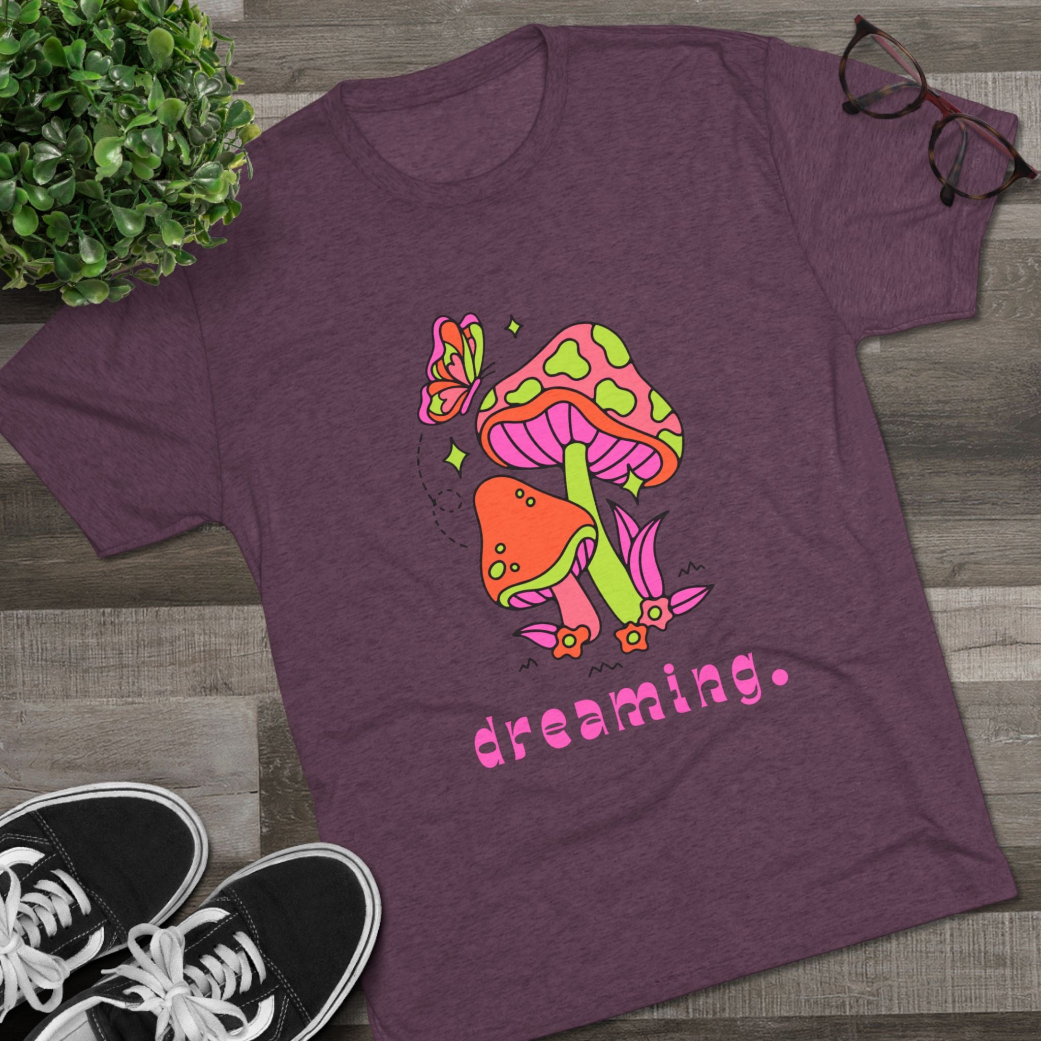 Dreamy Mushroom Unisex Tee, Cute Graphic Tee, Gifts for Dreamers, Casual Wear, Nature Lover's Apparel, Festival T-Shirt