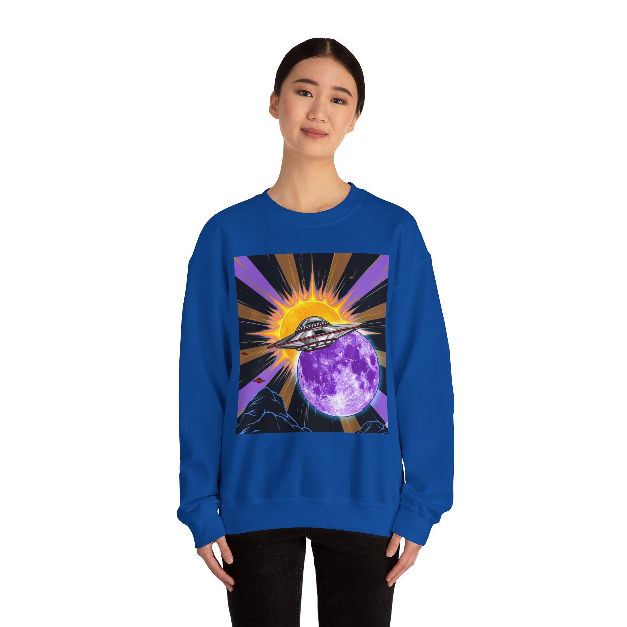 Cosmic Vibes Crewneck Sweatshirt, UFO Graphic Sweatshirt, Unisex Space Sweatshirt, Retro Astronaut Apparel, Gifts for Space Lovers, [...]