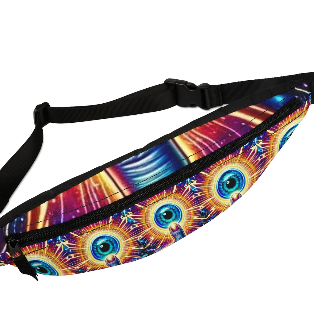 Psychedelic Fanny Pack, Boho Festival Bag, Colorful Hip Pack, Unisex Waist Bag, Vibrant Travel Accessory