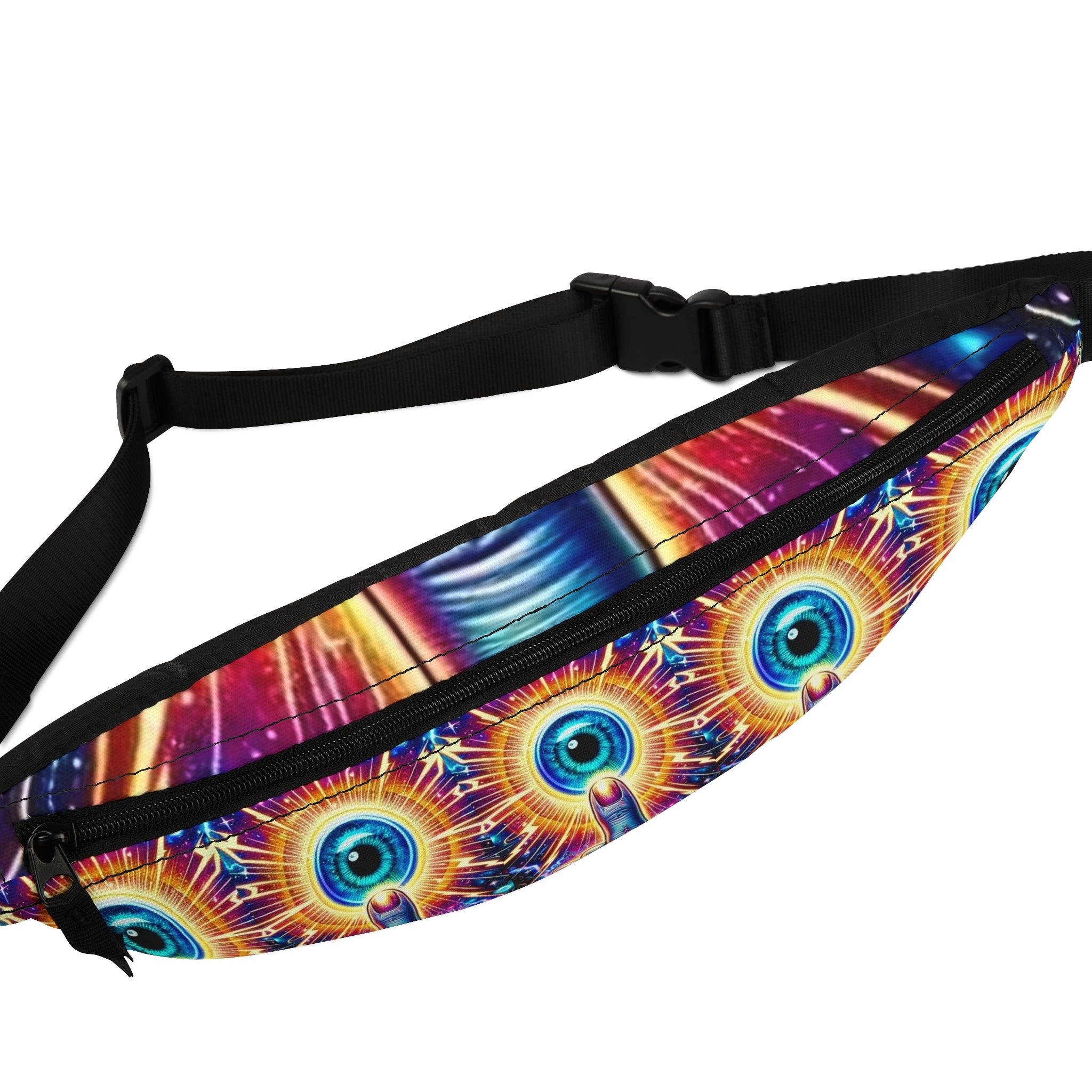 Psychedelic Fanny Pack, Boho Festival Bag, Colorful Hip Pack, Unisex Waist Bag, Vibrant Travel Accessory