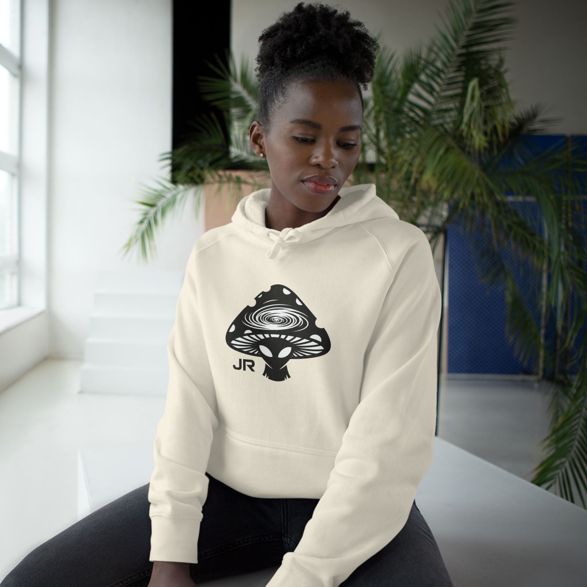 Cosmic Mushroom Unisex Hoodie, Planetary Vibes Sweatshirt, Psychedelic Gift for Nature Lovers, Unique Apparel for Festivals