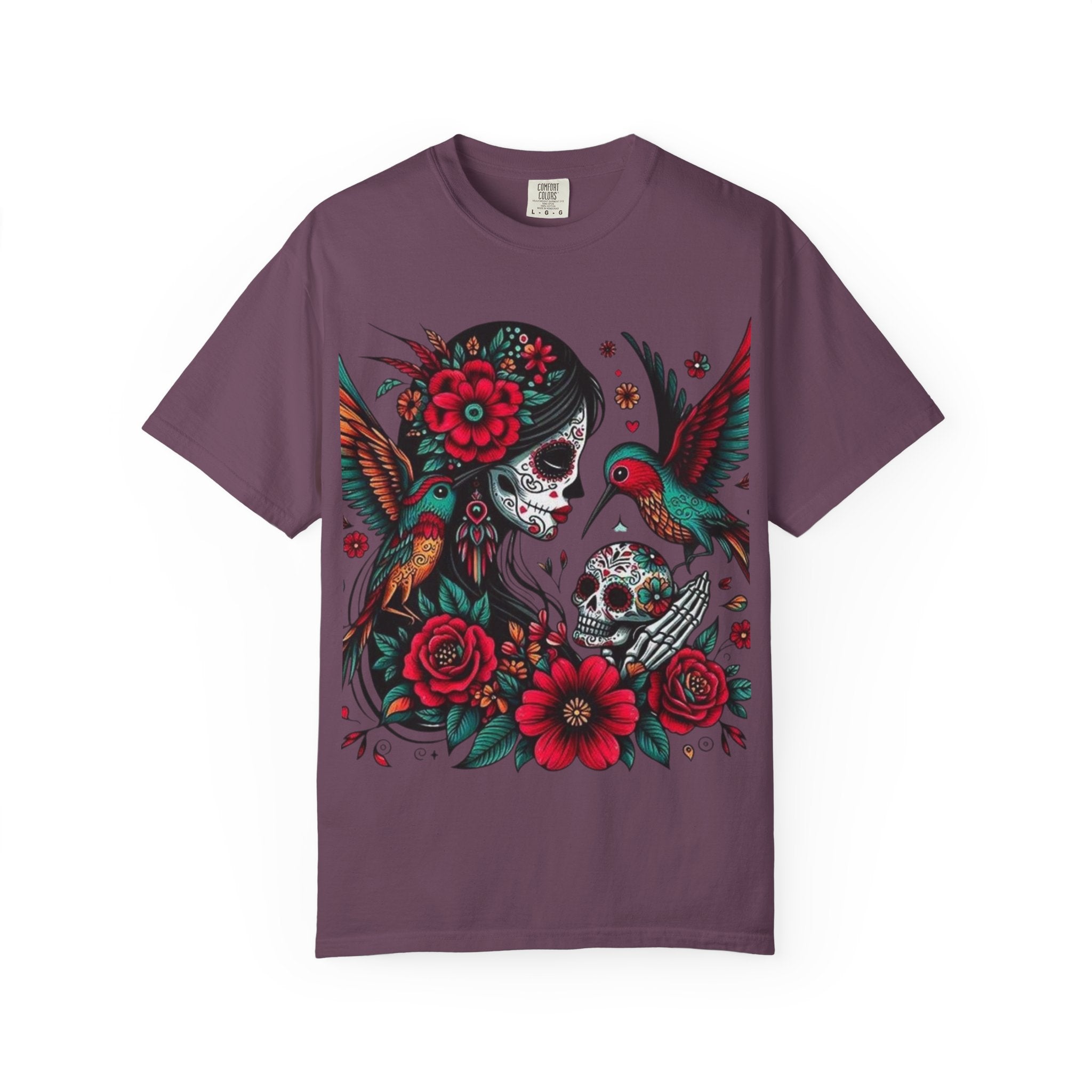 Sugar Skull Floral Unisex T-Shirt - Vibrant Day of the Dead Design
