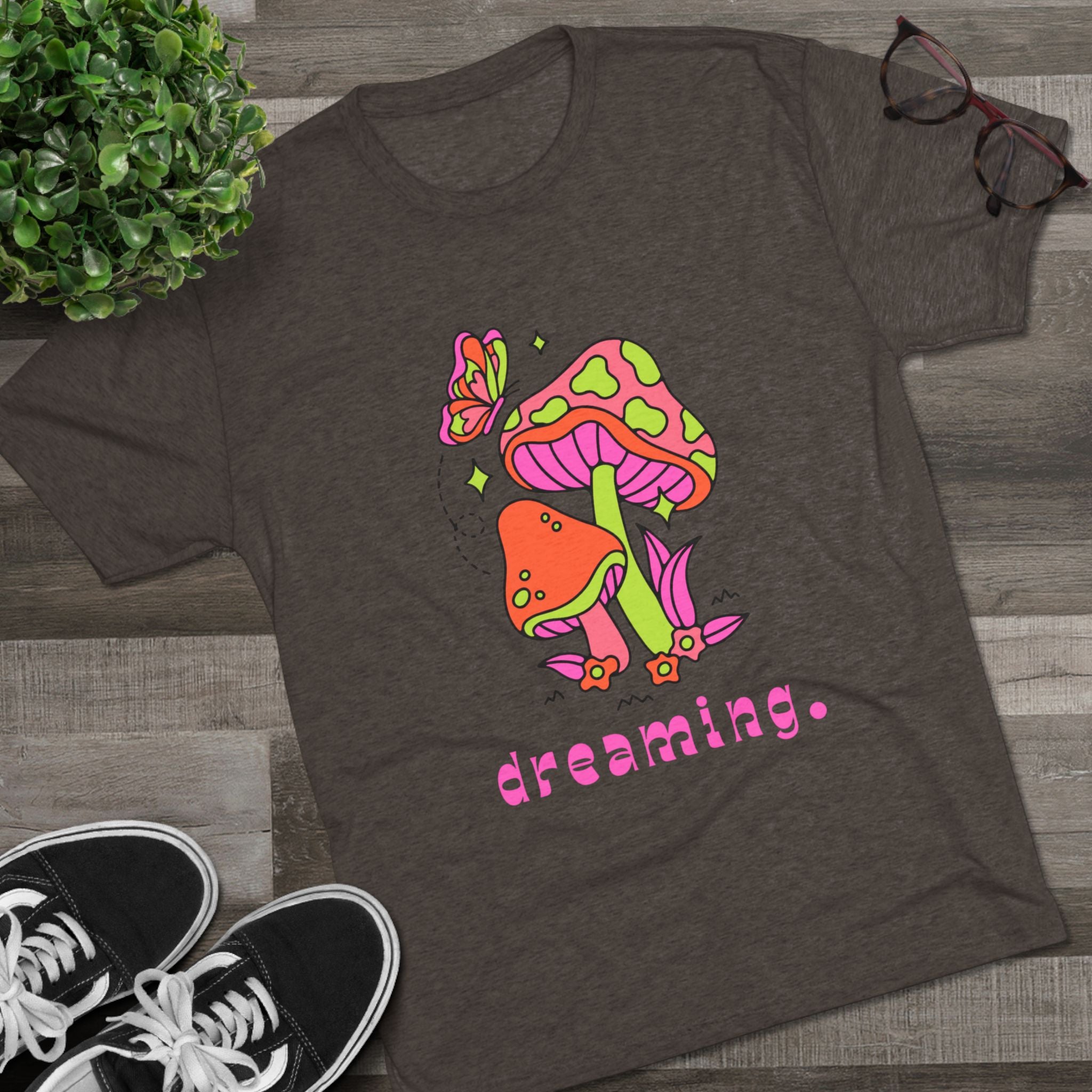 Dreamy Mushroom Unisex Tee, Cute Graphic Tee, Gifts for Dreamers, Casual Wear, Nature Lover's Apparel, Festival T-Shirt