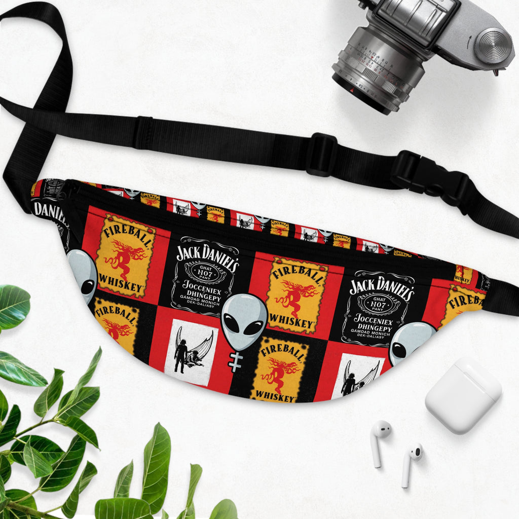 Jack Daniel's Alien Fanny Pack, Fun Festival Accessory, Gift for Whiskey Lovers, Casual Travel Bag, Unique Party Fanny Pack