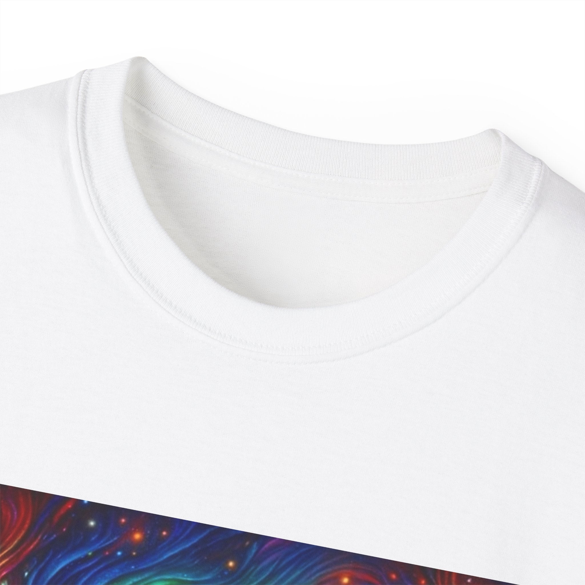 Cosmic Adventure Tee - Unisex Ultra Cotton T-Shirt, UFO Graphic Tee, Colorful Sci-Fi Shirt, Perfect for Festivals, Gift for Space Lovers