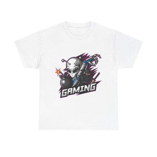 Gaming Alien Unisex Cotton Tee - Perfect for Gamers, Casual Wear, Birthday Gifts, Gaming Events, Unique Apparel