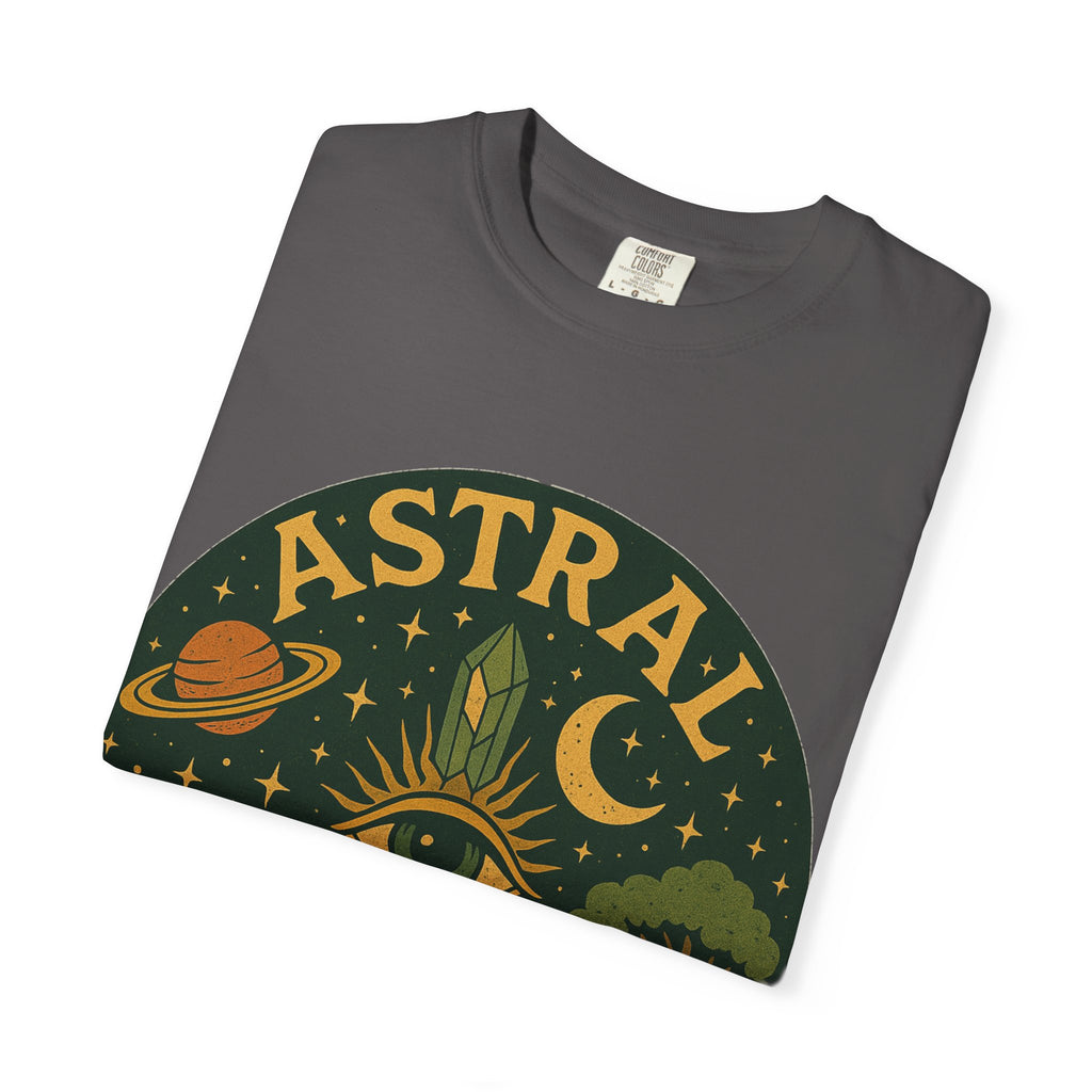 Astral Earthwear Unisex T-Shirt, Boho Graphic Tee, Celestial Design Shirt, Gift for Nature Lovers, Casual Earthy Style