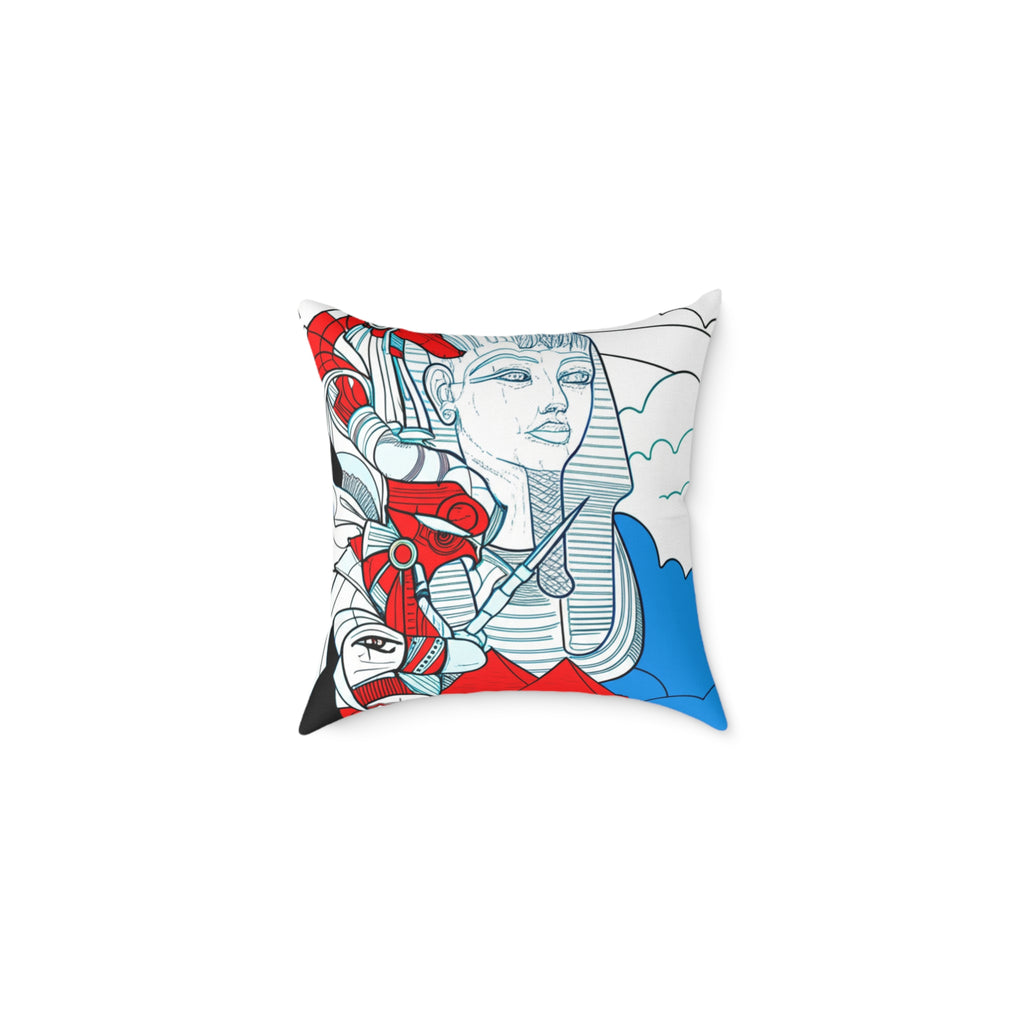 Artistic Square Poly Canvas Pillow | Unique Home Decor, Throw Pillow, Cushion, Gift for Art Lovers, Stylish Accent Pillow, Modern Art