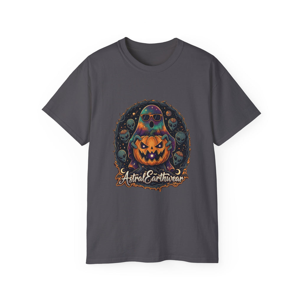 Astral Earthwear Pumpkin Graphic Unisex Tee, Halloween Shirt, Fall Outfit, Casual Wear, Spooky T-Shirt, Unique Gift Idea