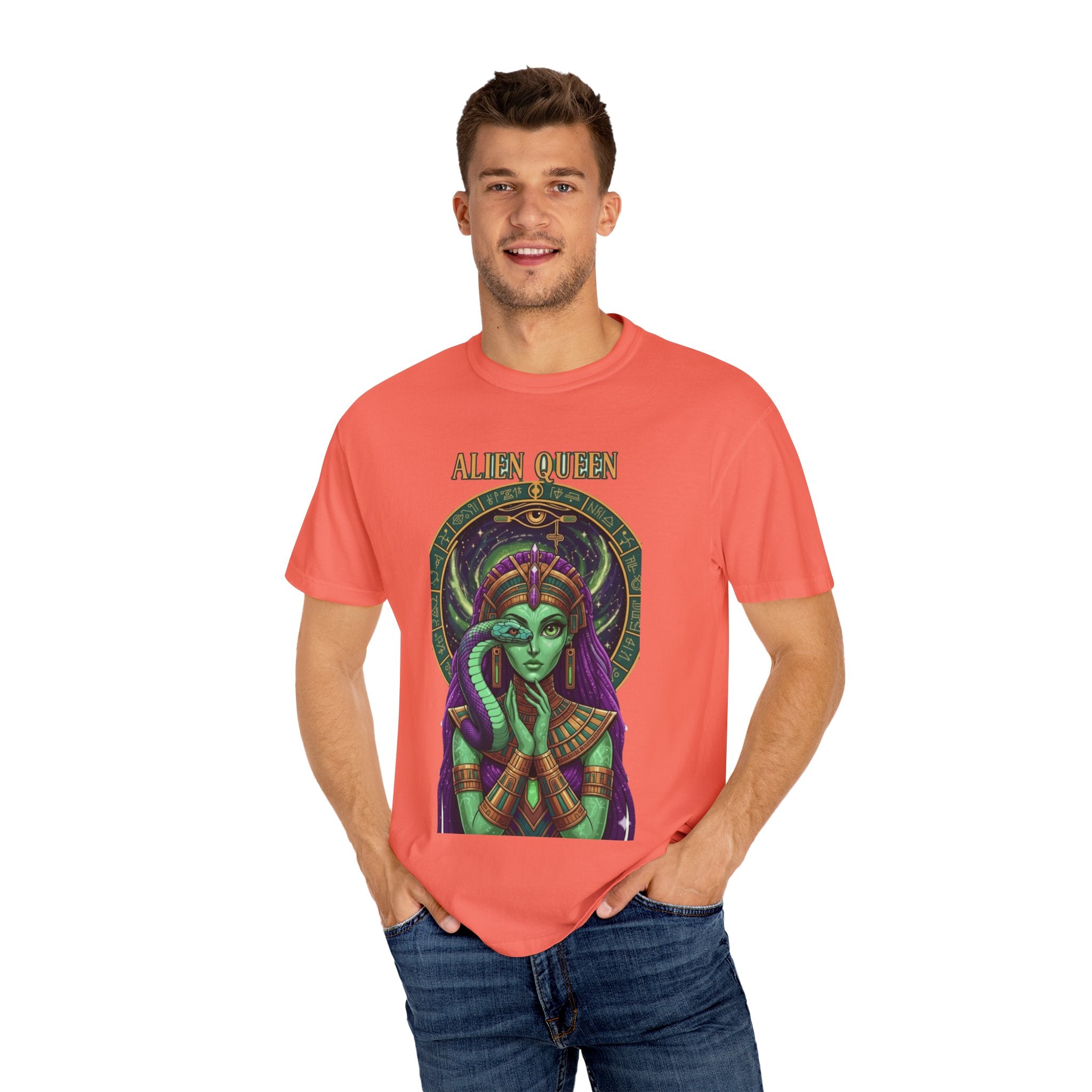 Alien Queen T-Shirt, Unisex Graphic Tee, Vintage-Style Apparel, Space-Themed Gift, Cool Casual Wear, Festival Fashion, Unique Gift Idea