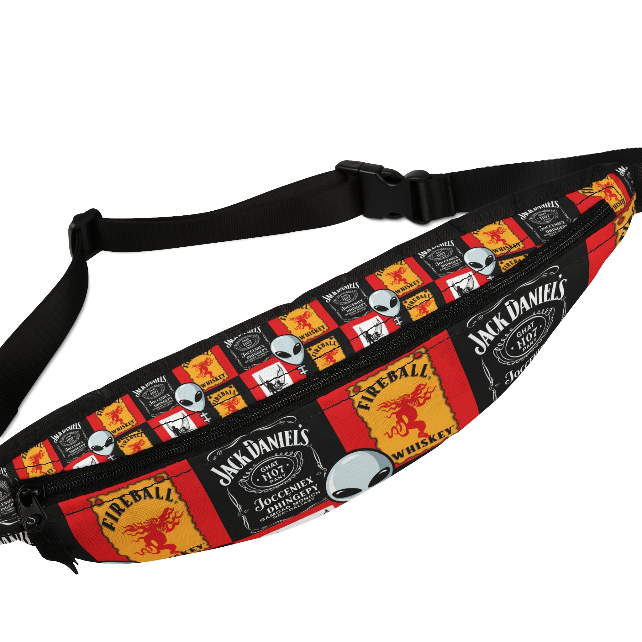 Jack Daniel's Alien Fanny Pack, Fun Festival Accessory, Gift for Whiskey Lovers, Casual Travel Bag, Unique Party Fanny Pack