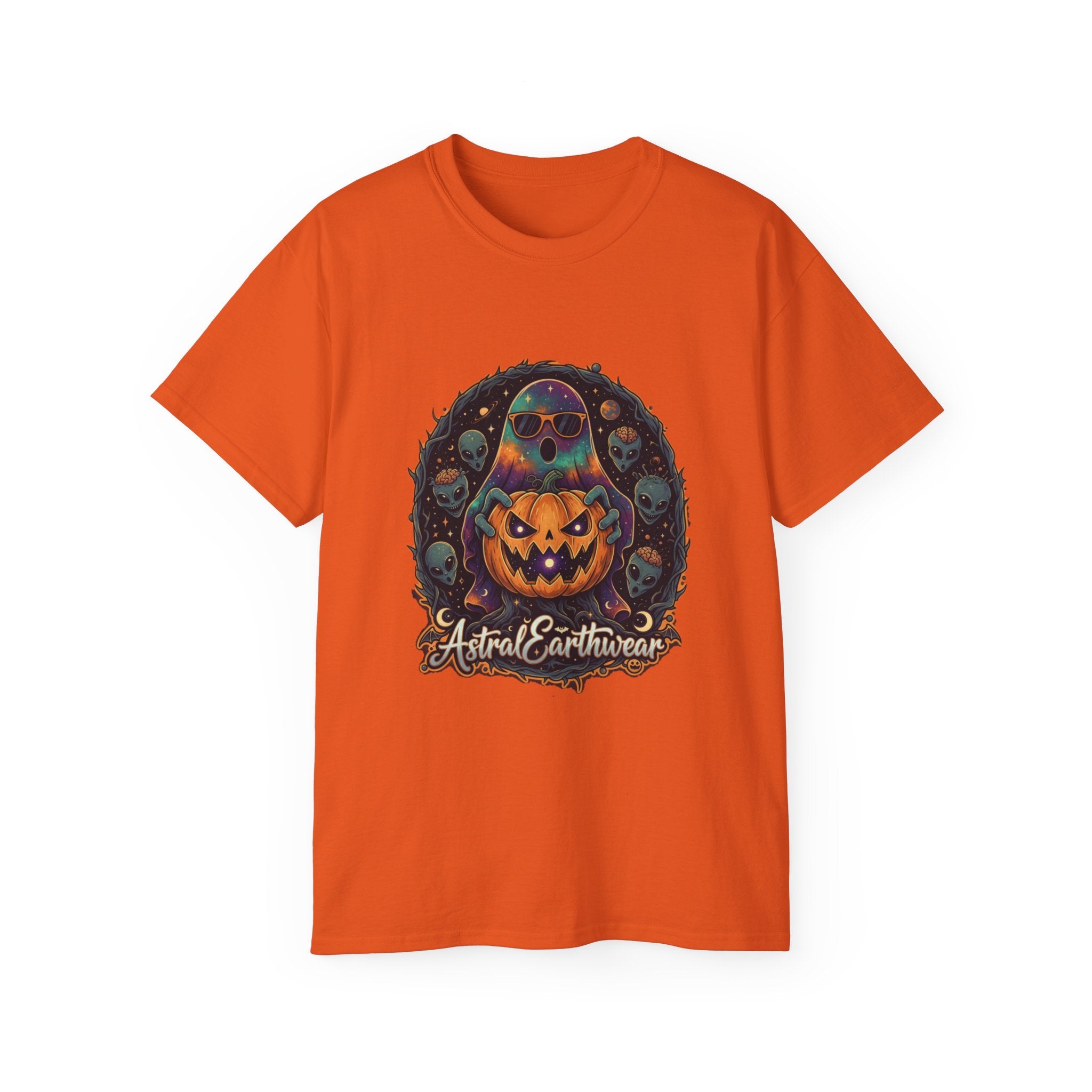Astral Earthwear Pumpkin Graphic Unisex Tee, Halloween Shirt, Fall Outfit, Casual Wear, Spooky T-Shirt, Unique Gift Idea