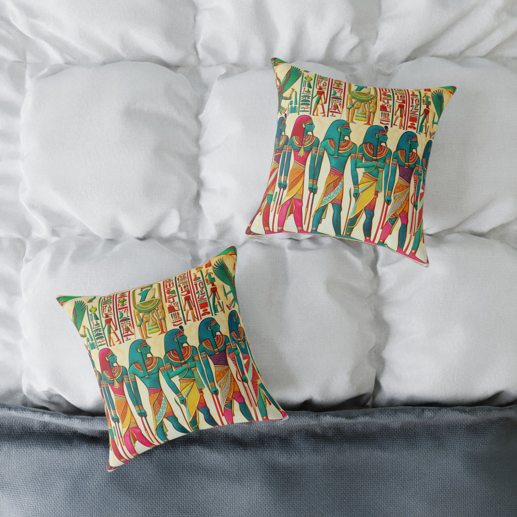 Vibrant Egyptian Art Pillow - Decorative Cushion, Unique Home Decor, Boho Accent, Gift Idea for Any Occasion, Throw Pillow