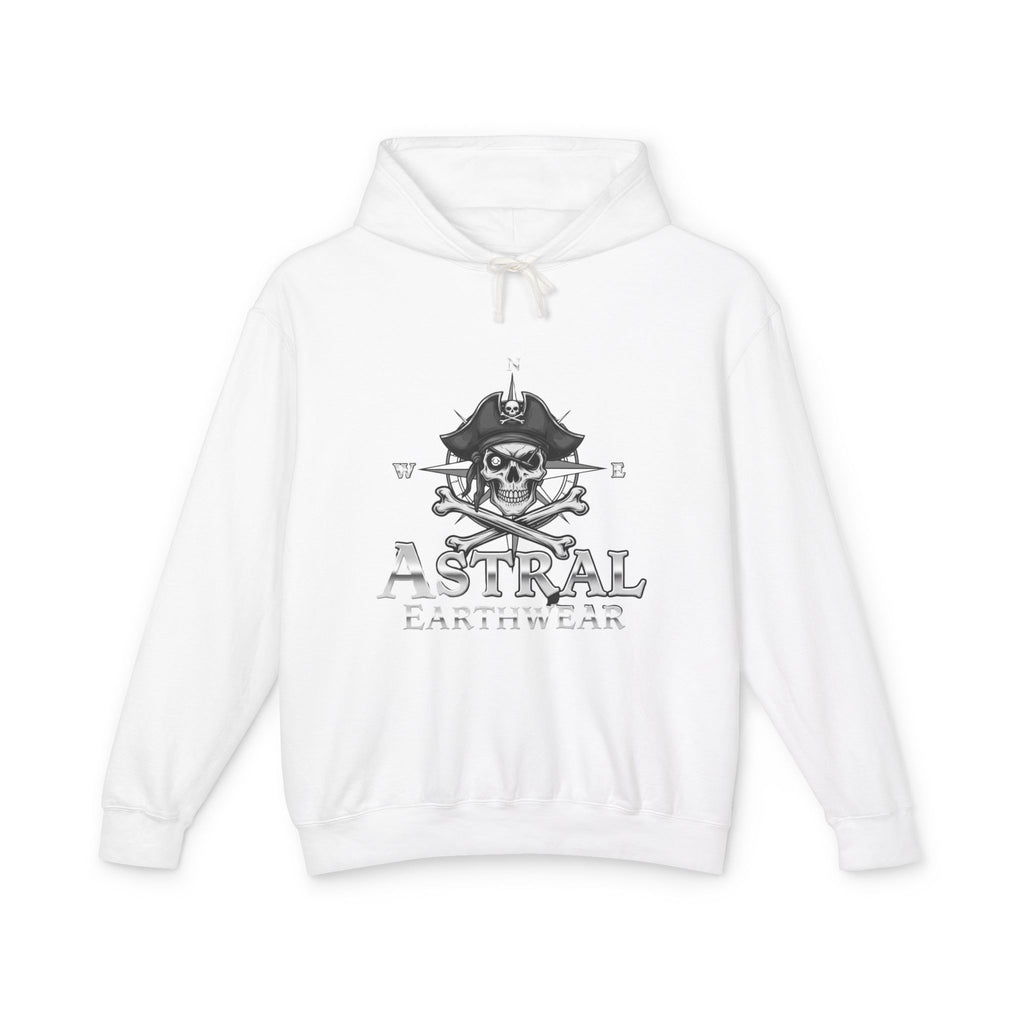Pirate Skull Unisex Lightweight Hooded Sweatshirt, Casual Streetwear, Gift for Pirates, Summer Hoodie, Lightweight Layering