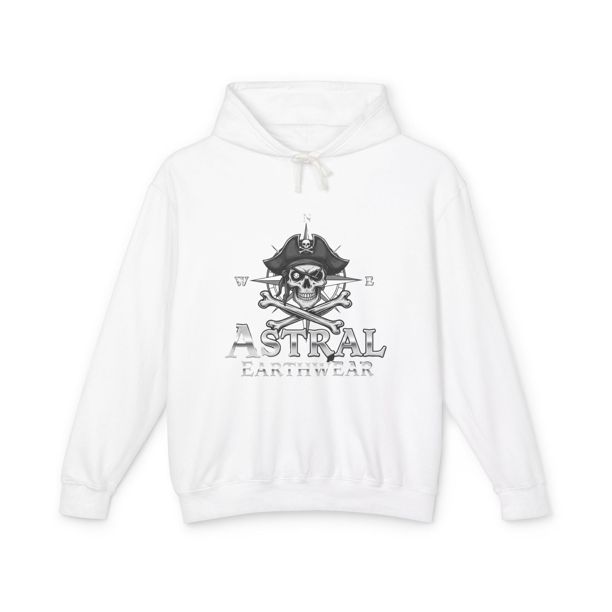 Pirate Skull Unisex Lightweight Hooded Sweatshirt, Casual Streetwear, Gift for Pirates, Summer Hoodie, Lightweight Layering