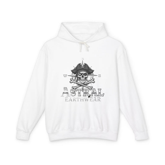 Pirate Skull Unisex Lightweight Hooded Sweatshirt, Casual Streetwear, Gift for Pirates, Summer Hoodie, Lightweight Layering