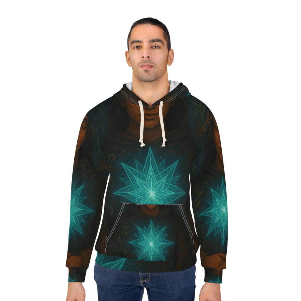 Mystical Star Unisex Pullover Hoodie, Cozy Fashion, Spiritual Gifts, Festival Wear, Yoga Apparel, Everyday Comfort