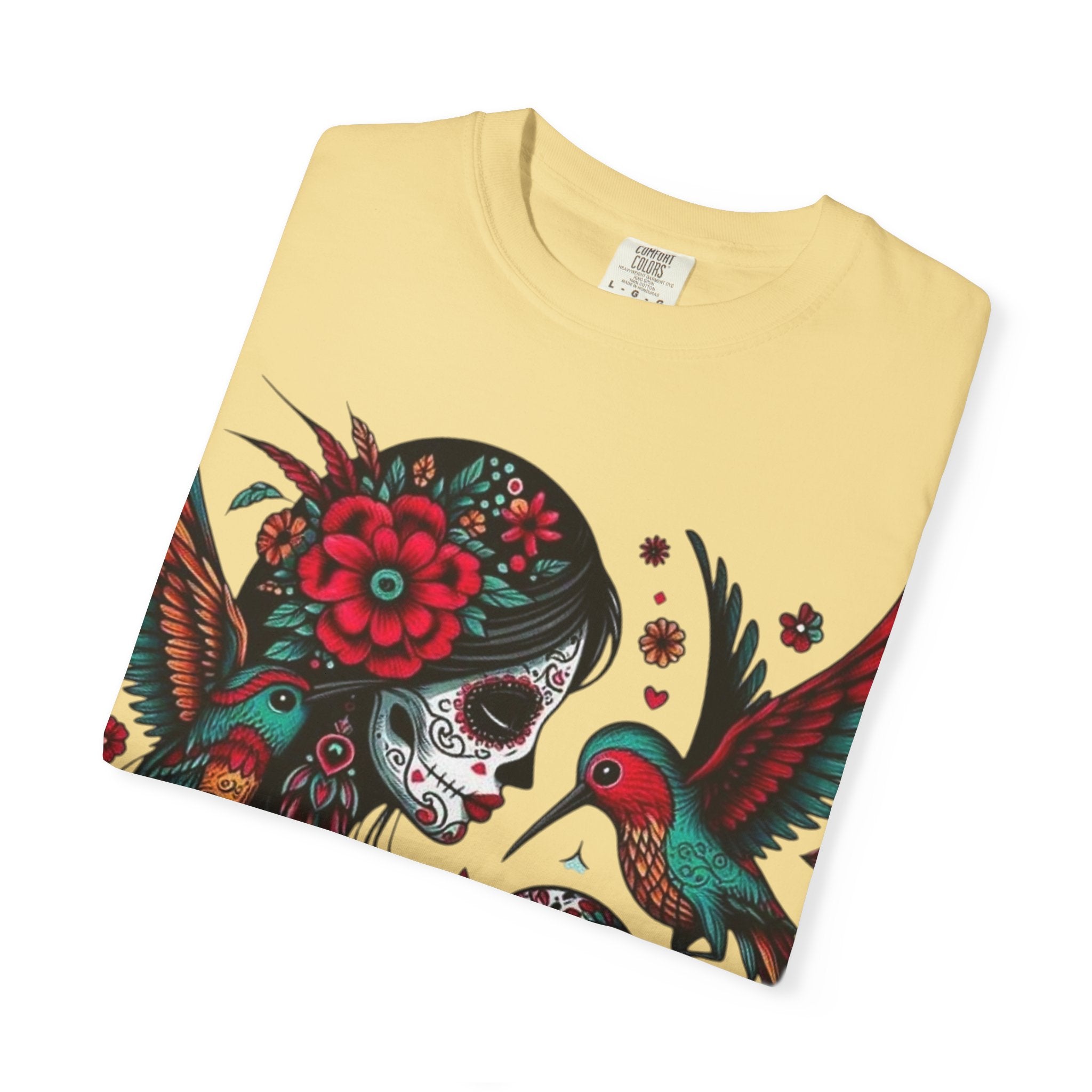 Sugar Skull Floral Unisex T-Shirt - Vibrant Day of the Dead Design