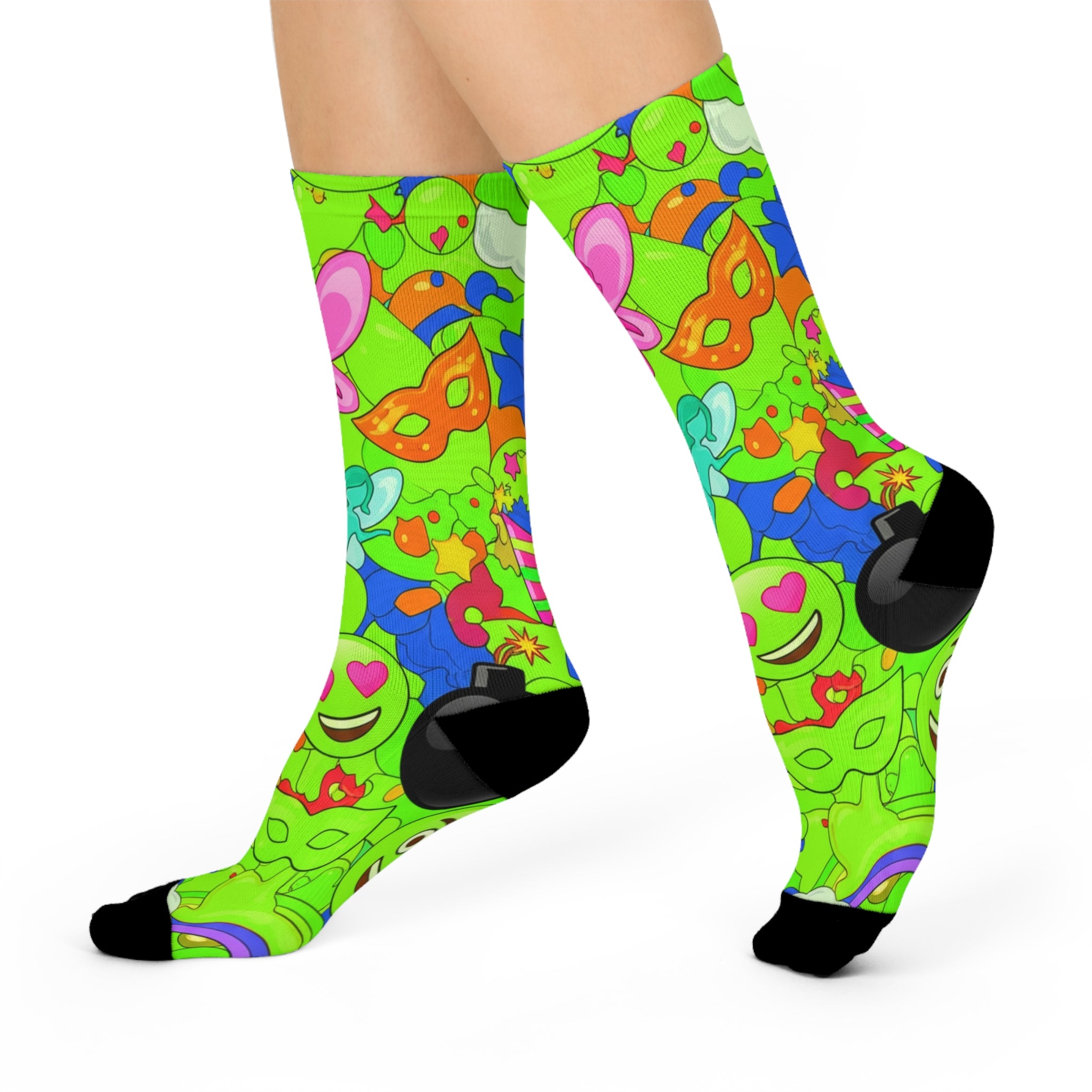 Vibrant Cushioned Crew Socks for Fun Loving Spirits | Funky Gift, Colorful Fashion, Everyday Wear, Quirky Style, Playful Accessories