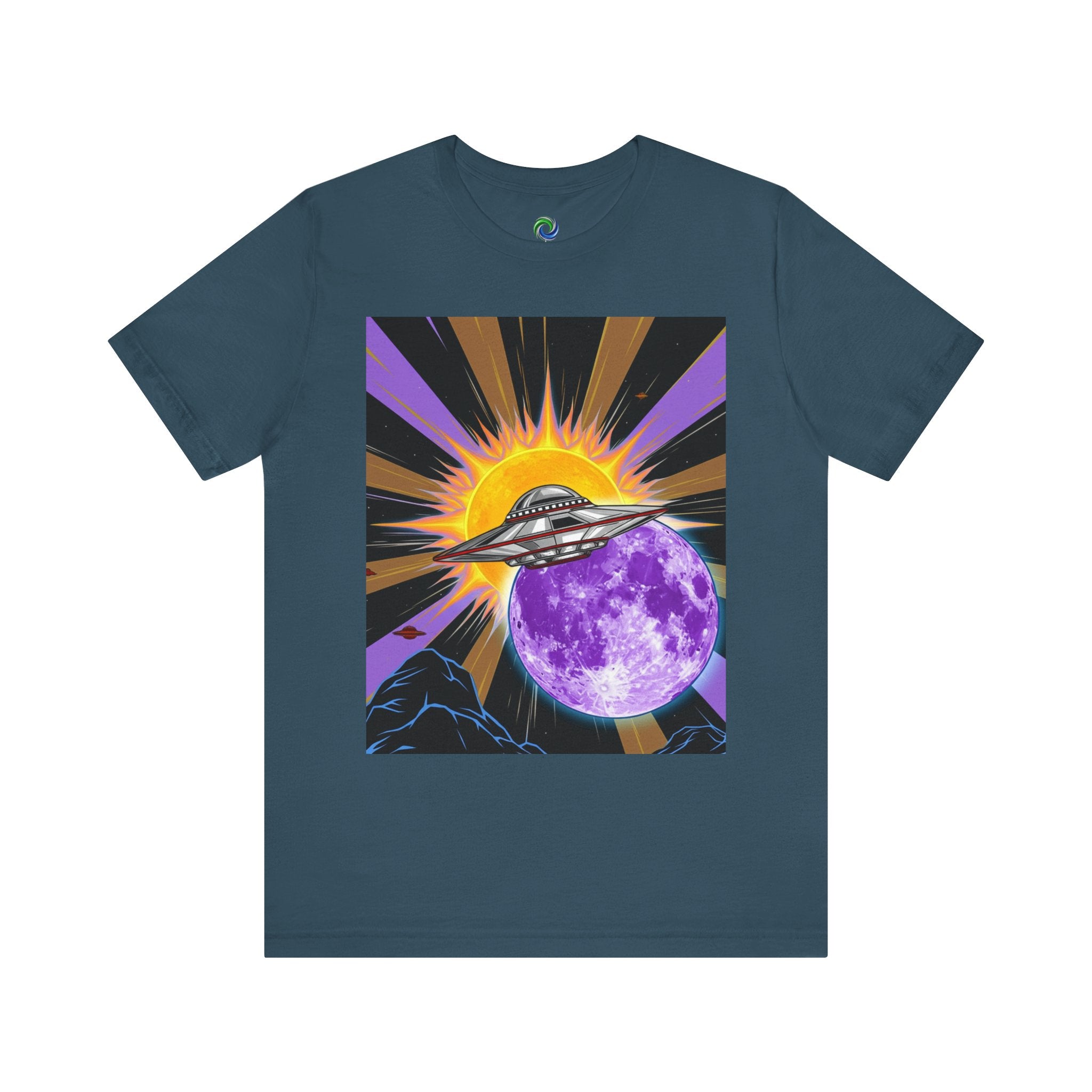 Cosmic UFO Tee for Space Lovers, Retro Graphic Tee, Unisex Planet Shirt, Alien Graphic Tee, Gift for Astronaut Fans