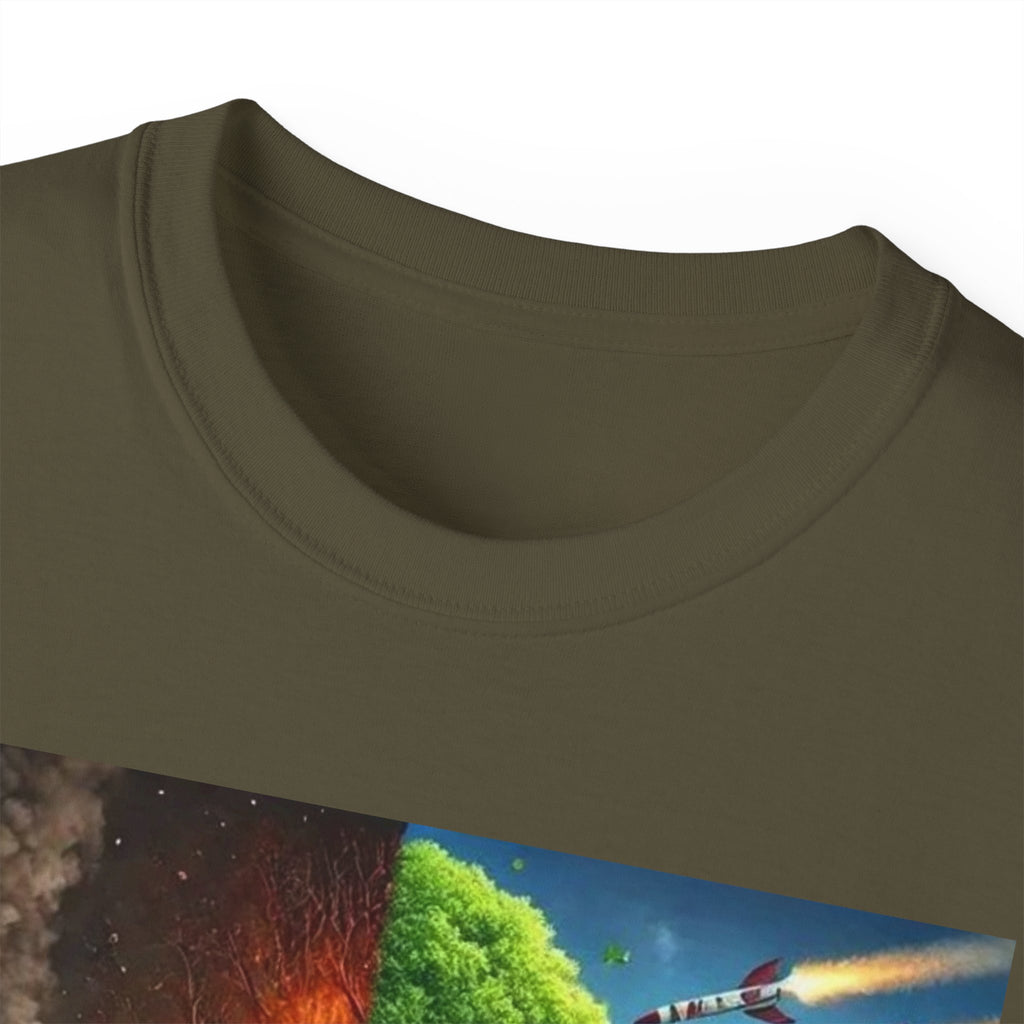 Eco-Conscious Graphic Tee - Nature vs. Pollution Art, Unisex T-Shirt for Environmental Awareness, Eco-Friendly Gift, Earth Day Apparel,