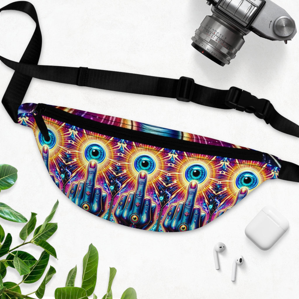 Psychedelic Fanny Pack, Boho Festival Bag, Colorful Hip Pack, Unisex Waist Bag, Vibrant Travel Accessory