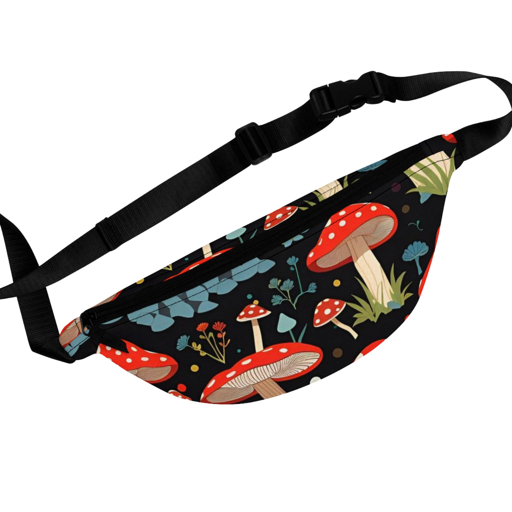 Mushroom Pattern Fanny Pack | Cute Festival Bag | Stylish Belt Bag for Hiking, Travel, or Outdoors | Perfect Gift for Nature Lovers