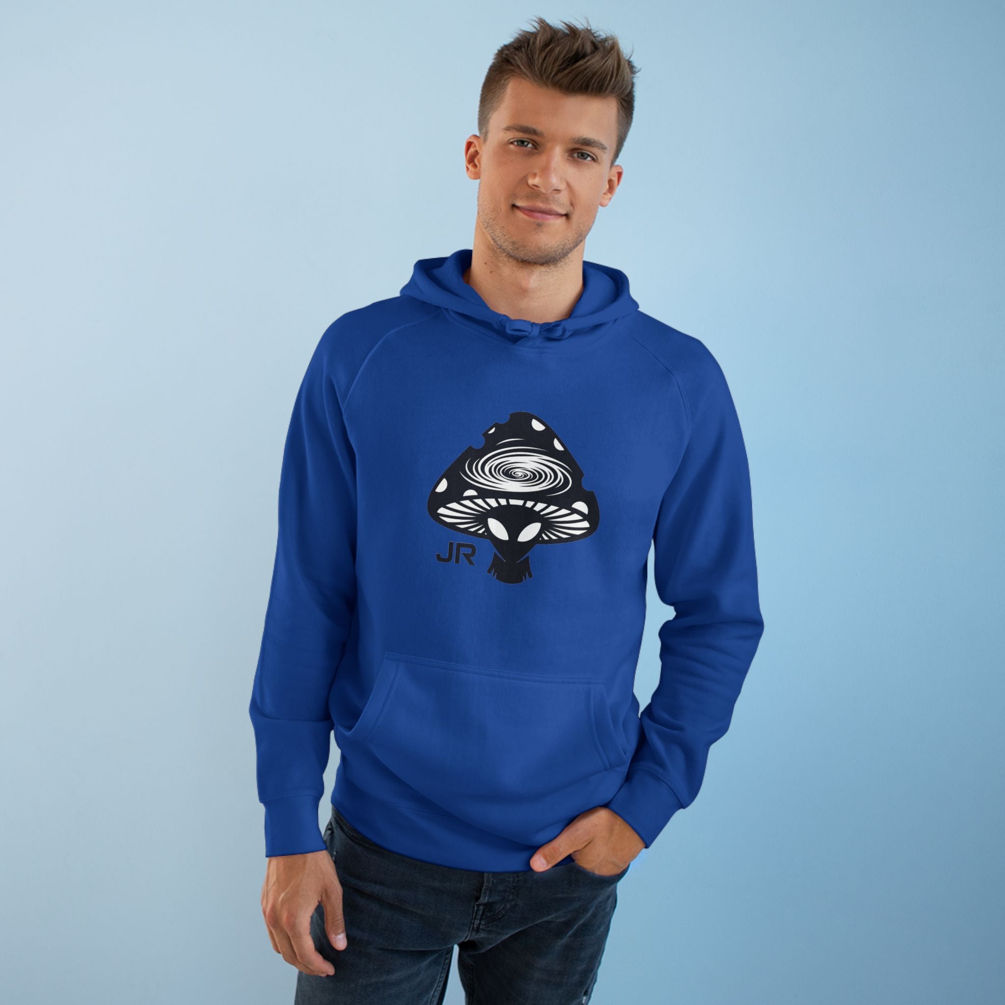 Cosmic Mushroom Unisex Hoodie, Planetary Vibes Sweatshirt, Psychedelic Gift for Nature Lovers, Unique Apparel for Festivals