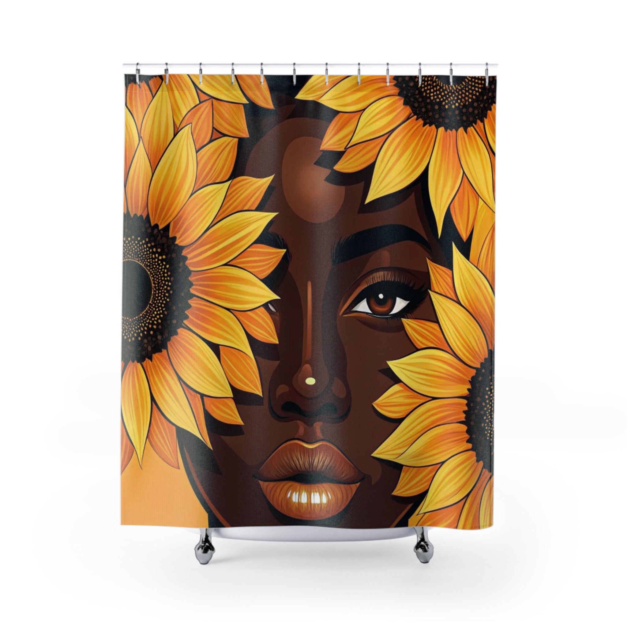 Vibrant Sunflower Shower Curtain, Floral Bathroom Decor, Nature-Inspired Gift, Boho Home Accent, Summer Vibes, Eco-Friendly Design