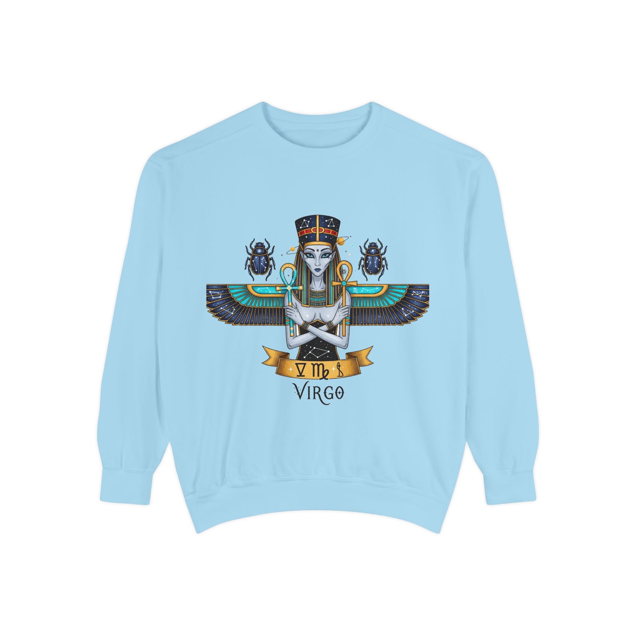 Virgo Goddess Sweatshirt | Unisex Garment-Dyed Hoodie for Astrology Lovers, Cozy Fall Wear, Birthday Gift, Spiritual Apparel