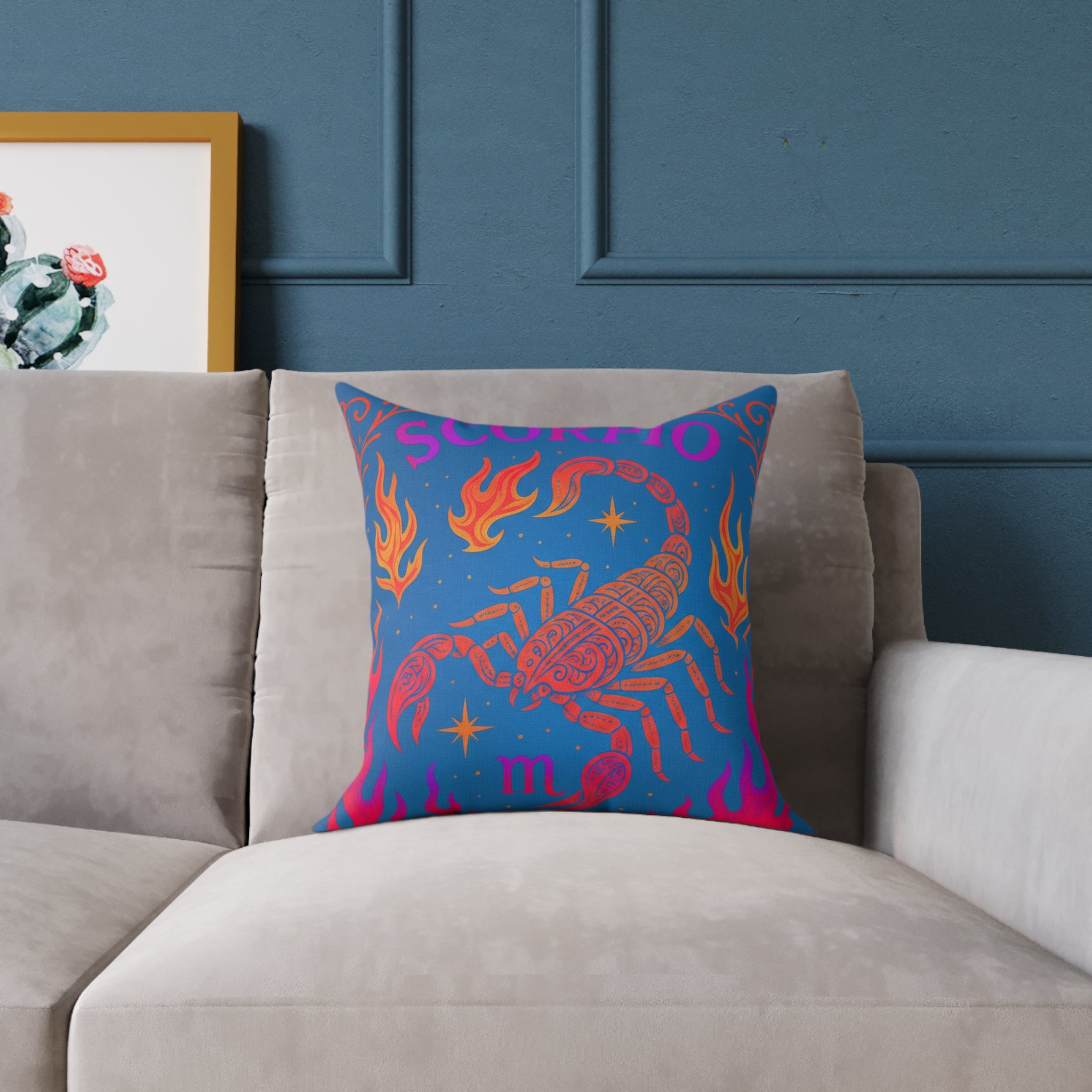 Scorpio Zodiac Pillow - Boho Astrological Decor for Home, Astrology Gift, Throw Pillow for Scorpios, Celestial Home Accent