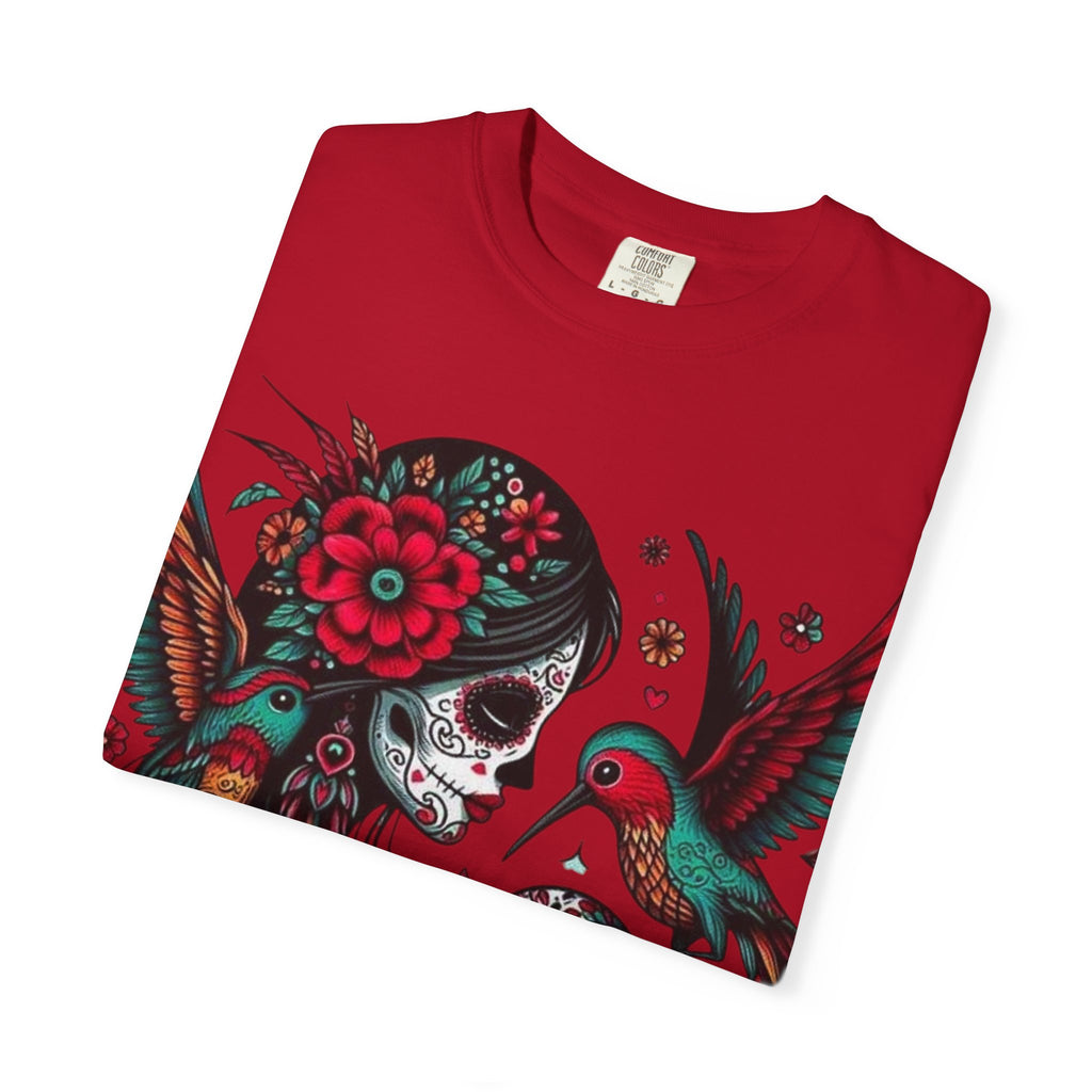 Sugar Skull Floral Unisex T-Shirt - Vibrant Day of the Dead Design