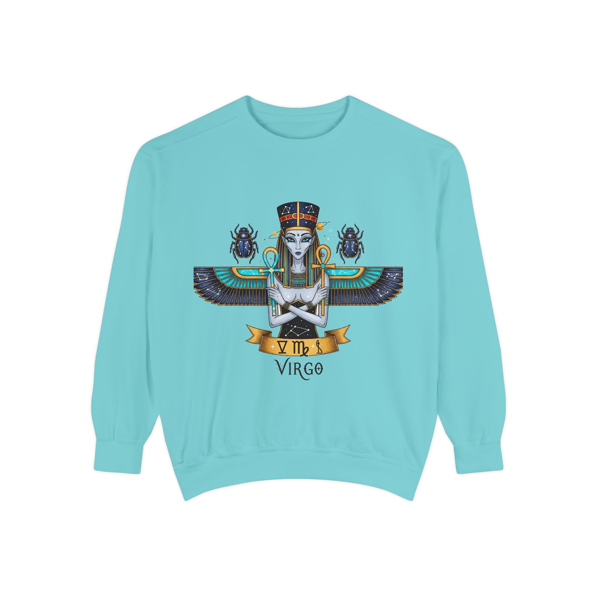 Virgo Goddess Sweatshirt | Unisex Garment-Dyed Hoodie for Astrology Lovers, Cozy Fall Wear, Birthday Gift, Spiritual Apparel