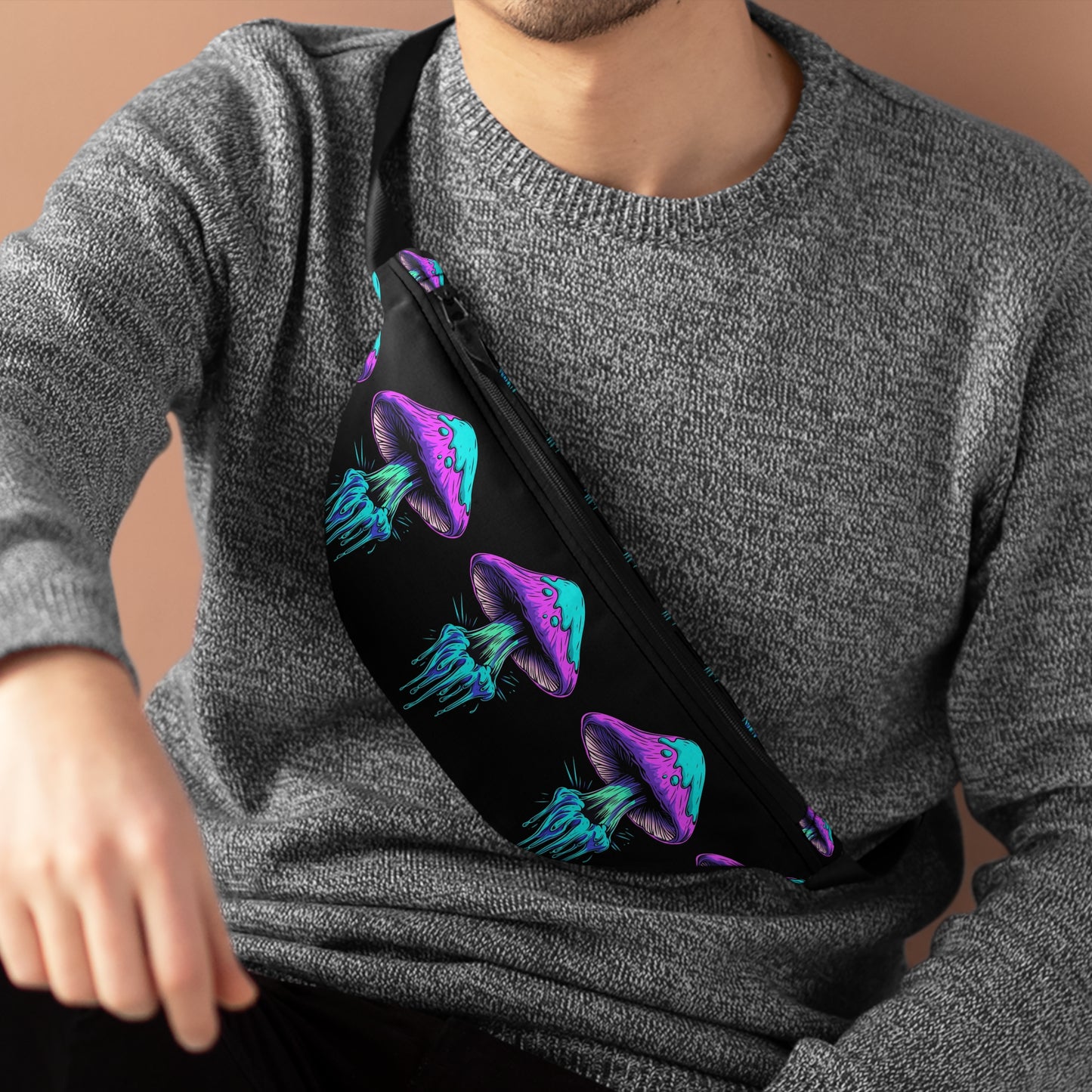Psychedelic Mushroom Fanny Pack | Trendy Waist Bag, Festival Gear, Outdoor Accessory, Gift for Her, Unique Hip Pack