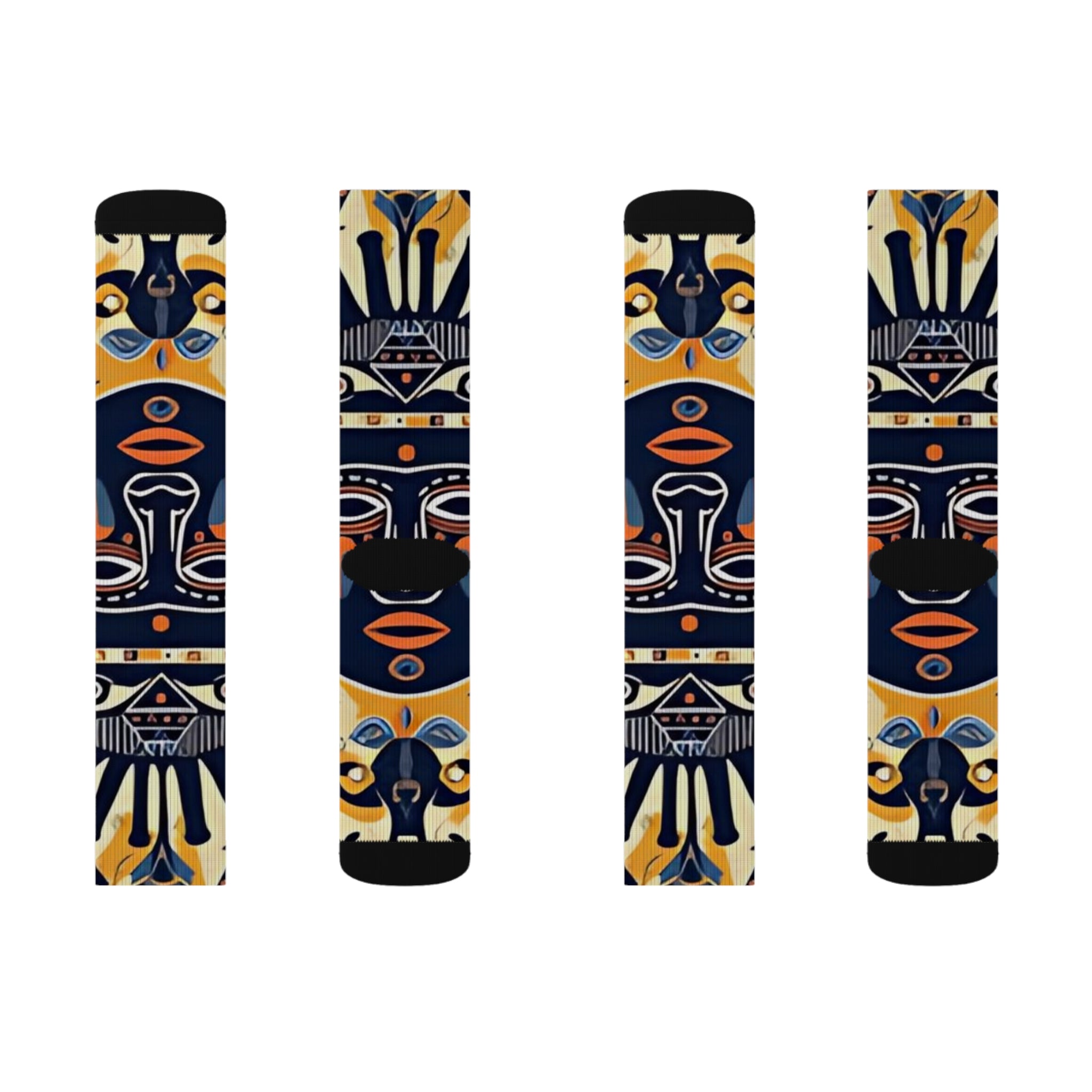Tribal Art Sublimation Socks | Unique Patterned Crew Socks, Gift for Him, Gift for Her, Fun Fashion Socks, Boho Style Accessories
