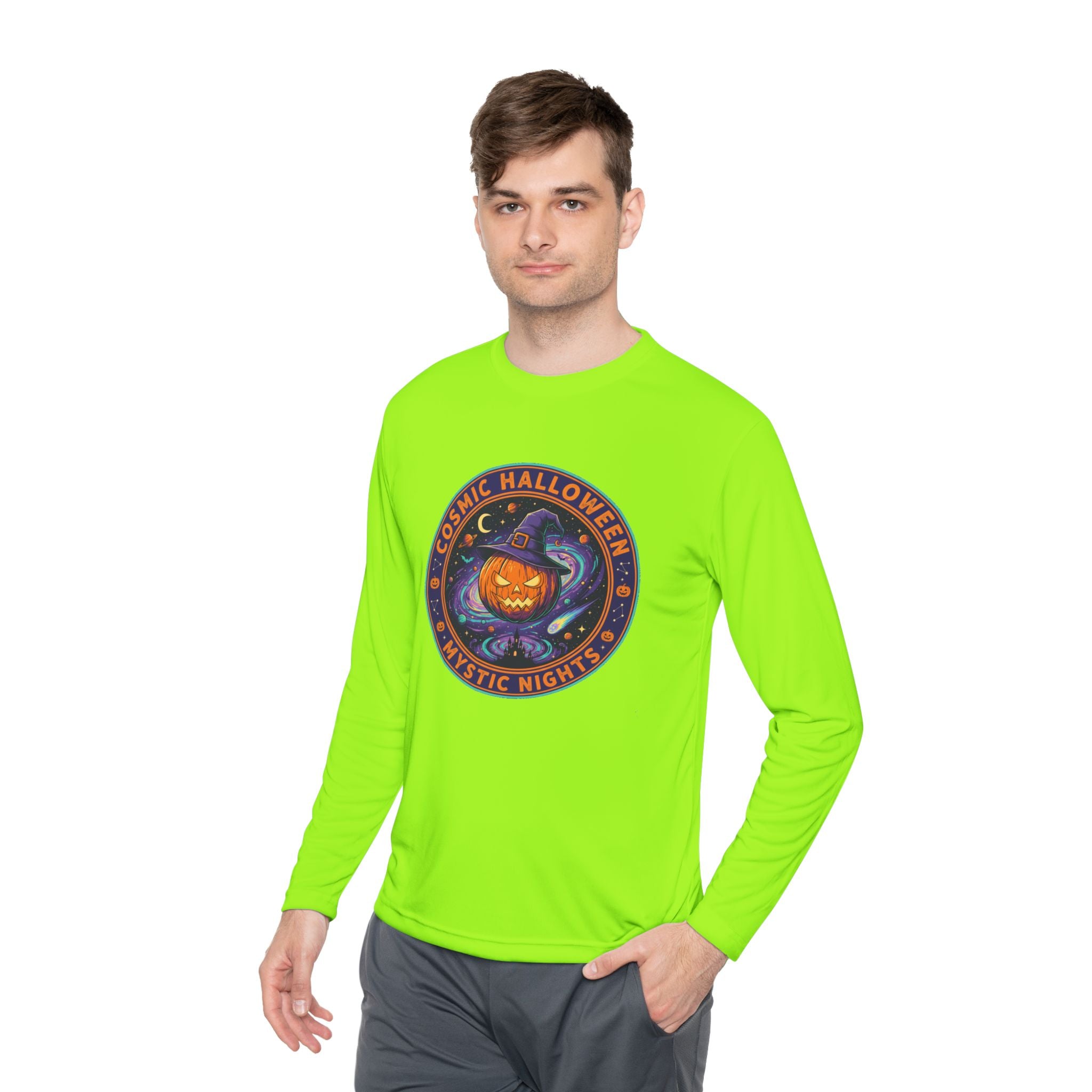 Cosmic Halloween Unisex Long Sleeve Tee, Halloween Shirt, Fall Fashion, Festival Outfit, Spooky Events, Seasonal Apparel, Gift Idea