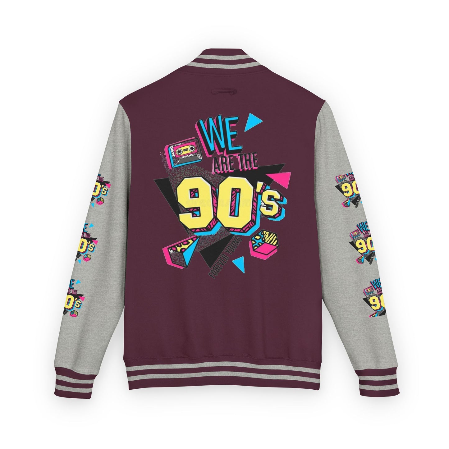 90's Nostalgia Unisex Letterman Jacket - Vintage Style, Retro Apparel, Gift for Him/Her, 90's Themed Party, Unisex Fashion