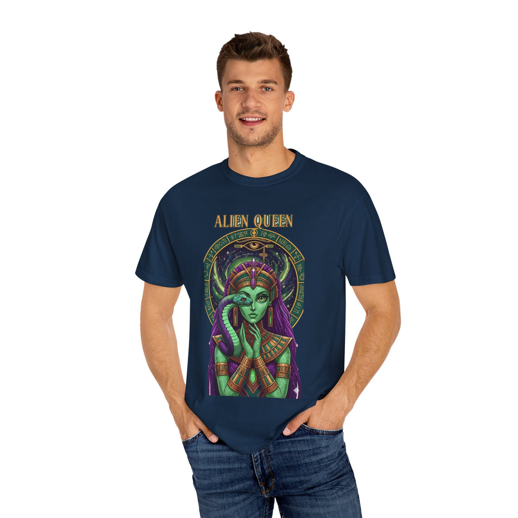 Alien Queen T-Shirt, Unisex Graphic Tee, Vintage-Style Apparel, Space-Themed Gift, Cool Casual Wear, Festival Fashion, Unique Gift Idea