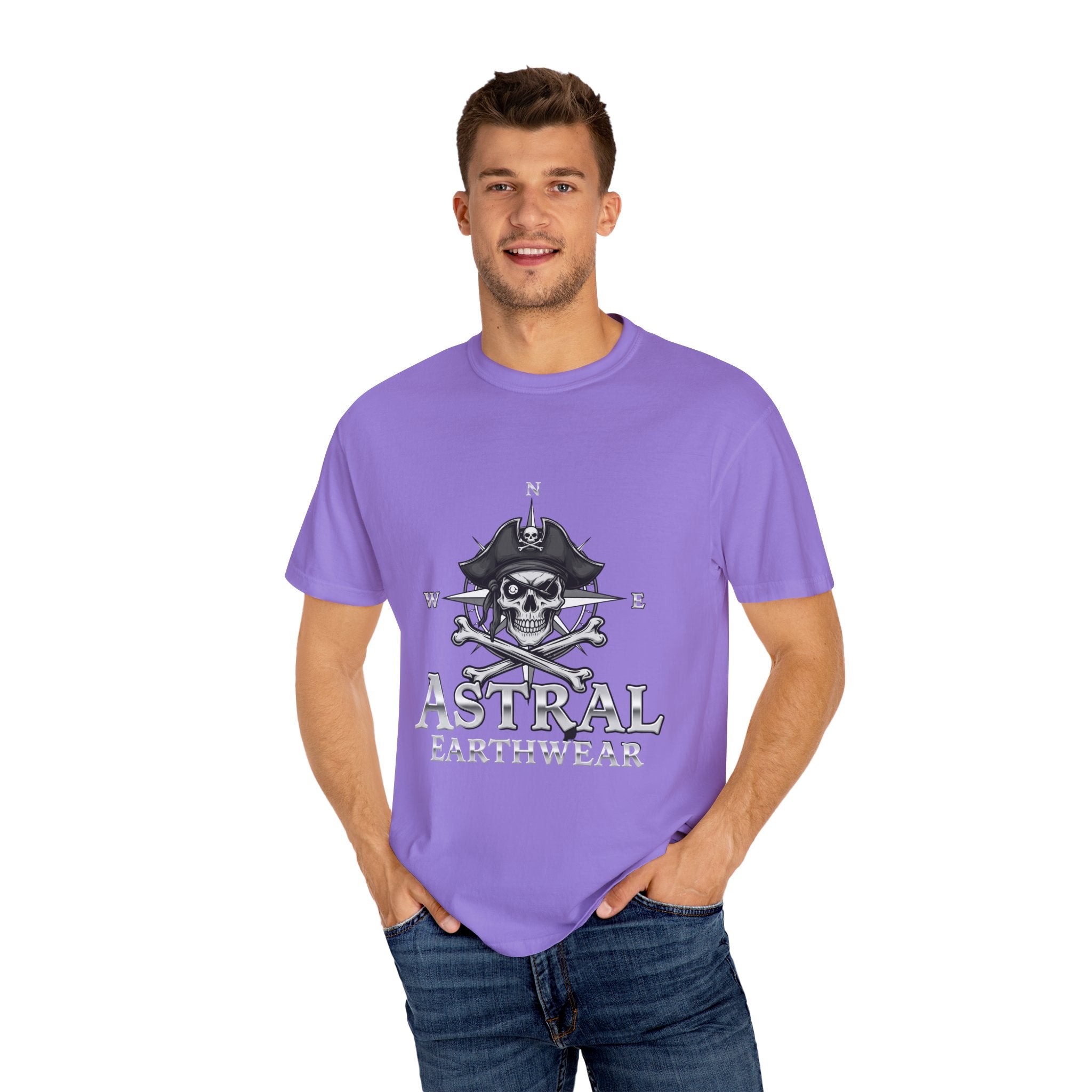 Astral Pirate Garment-Dyed T-shirt | Casual Crew Neck Tee, Pirate Apparel, Graphic Tee, Unisex T-shirt, Gift for Adventurers