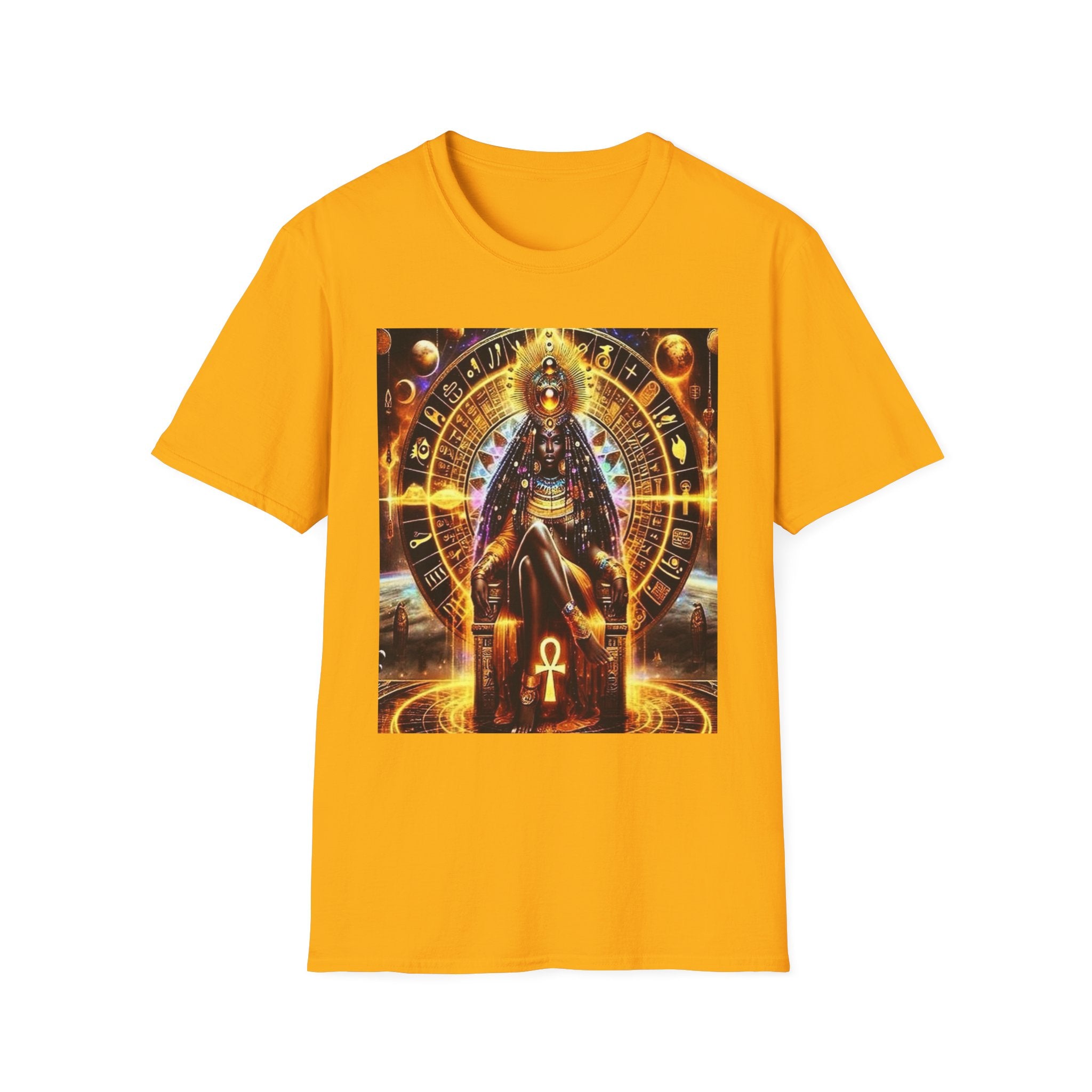 Cosmic Vibes Unisex T-Shirt, Spiritual Tee, Ankh Design Shirt, Festival Wear, Gift for Mystic Souls, Meditation Apparel